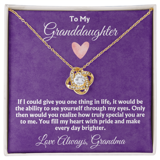 To My Granddaughter - You Fill My Heart With Pride - Love Knot Necklace Gift