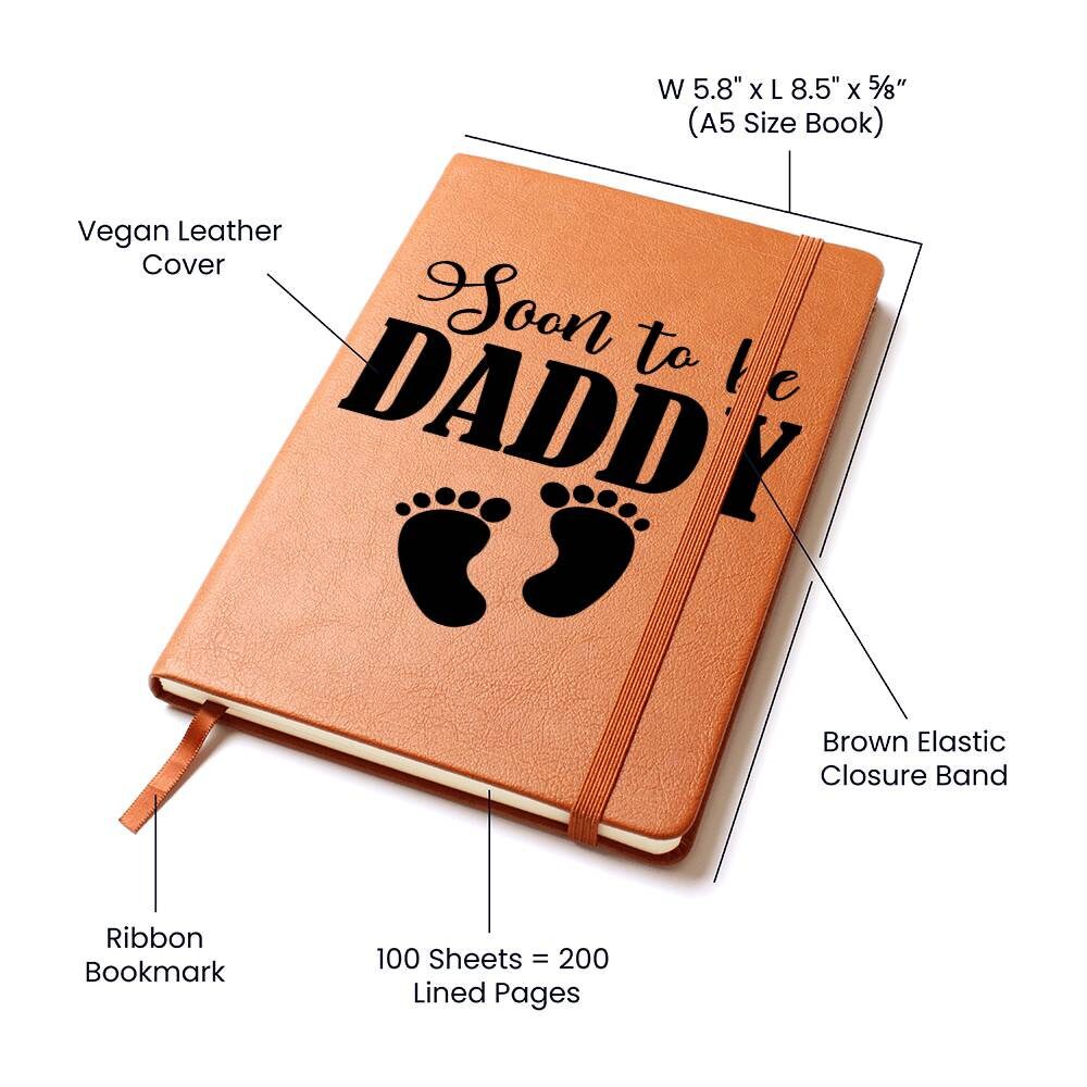 Father's Day Gift For Expectant Dad, Daddy To Be Gift, Vegan Leather Journal Pregnant Fathers Day Gift For Husband Expectant/Expecting Daddy