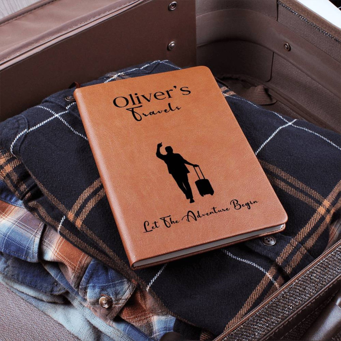 Personalized Leather Travel Journal For Men, Travel Gift For Him, Travel Notebook, Travel Gift, Leather Journal, Travel Diary Travel Planner