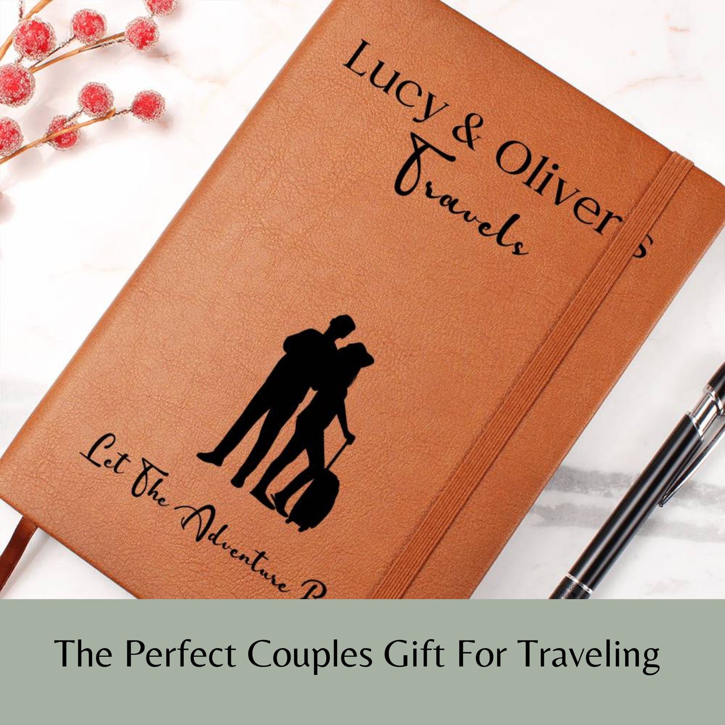 Personalized Leather Travel Journal For Couples Travel Notebook Vacation Journal Travel Gift Leather Journal Travel Diary Couples Gift
