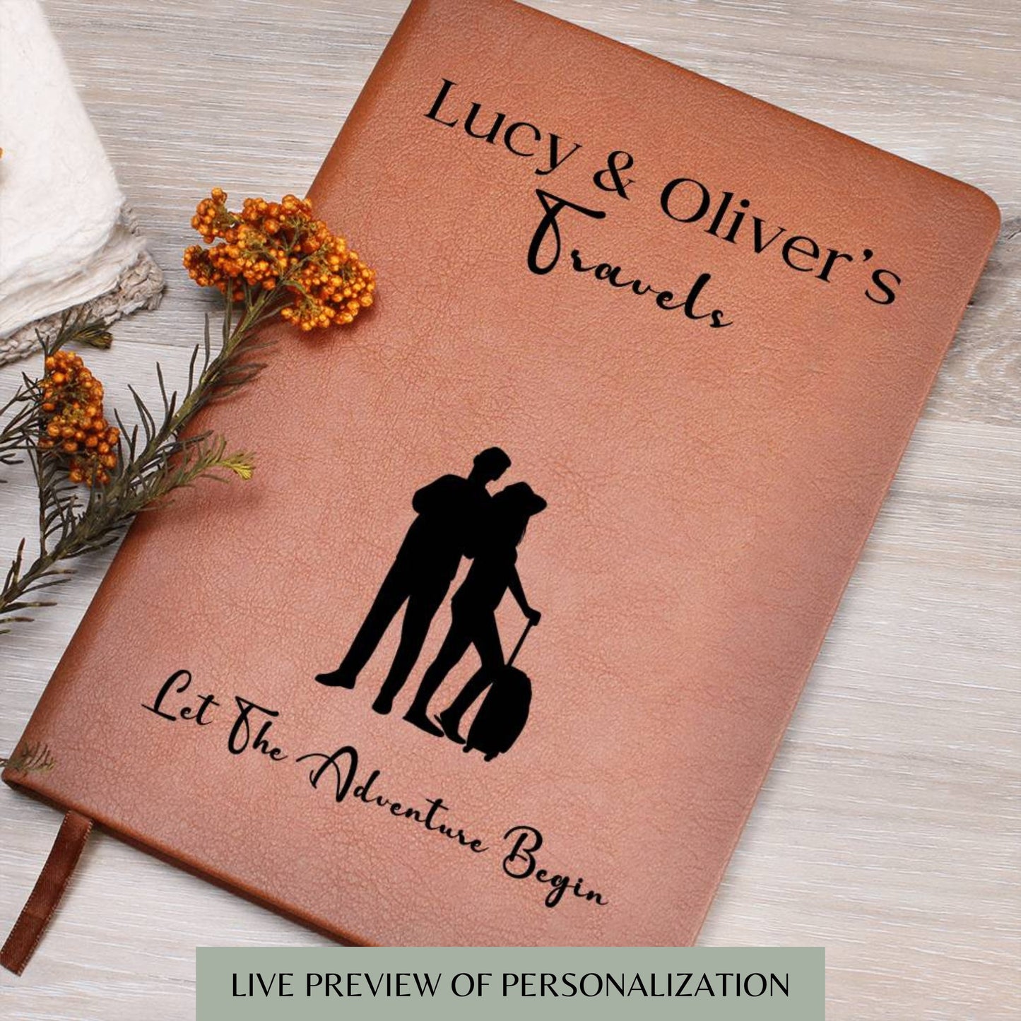 Personalized Leather Travel Journal For Couples Travel Notebook Vacation Journal Travel Gift Leather Journal Travel Diary Couples Gift
