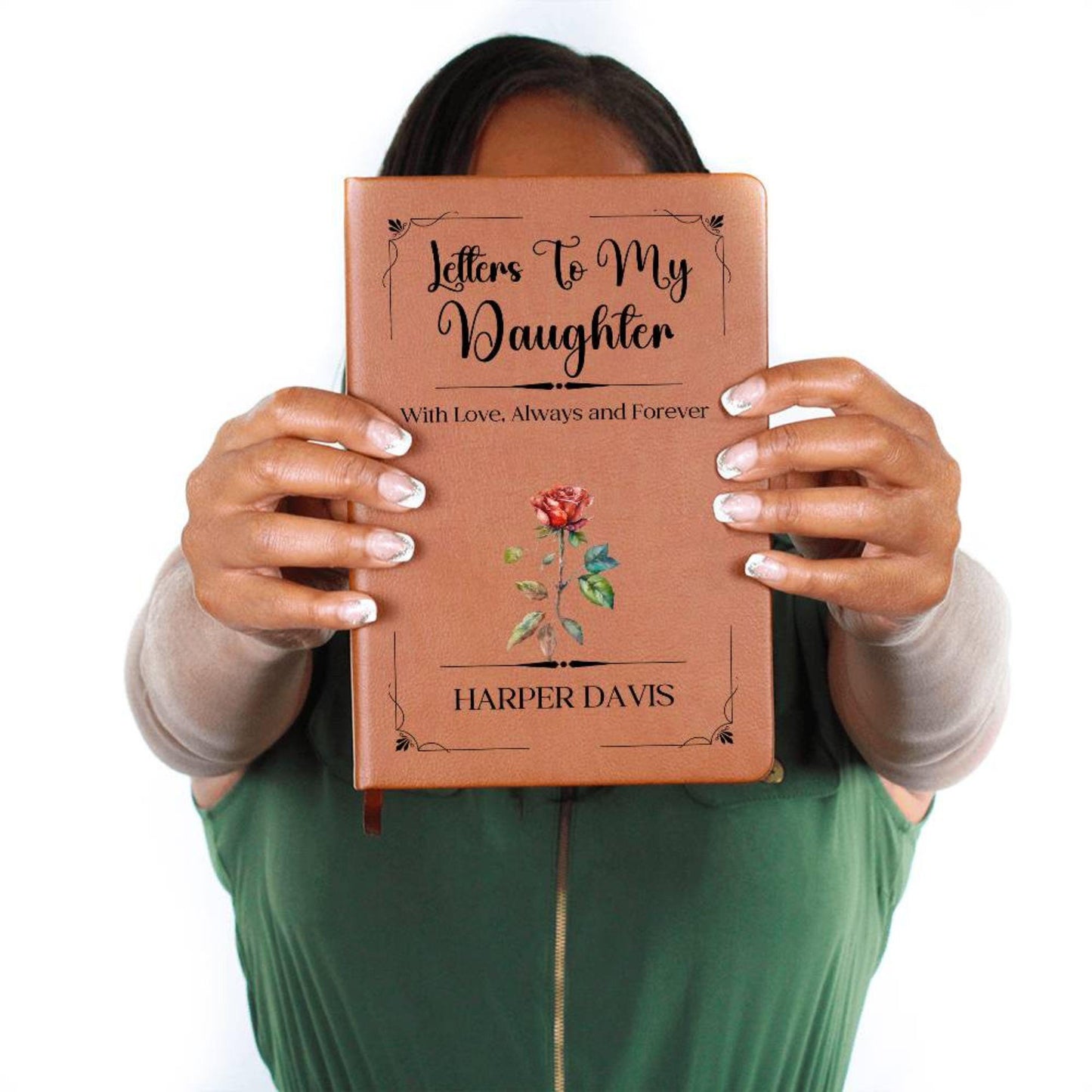 Letters To My Daughter Personalized Leather Journal, Birth Flower Teenage Daughter Gift Daughter Keepsake Journal Mother Daughter Gifts