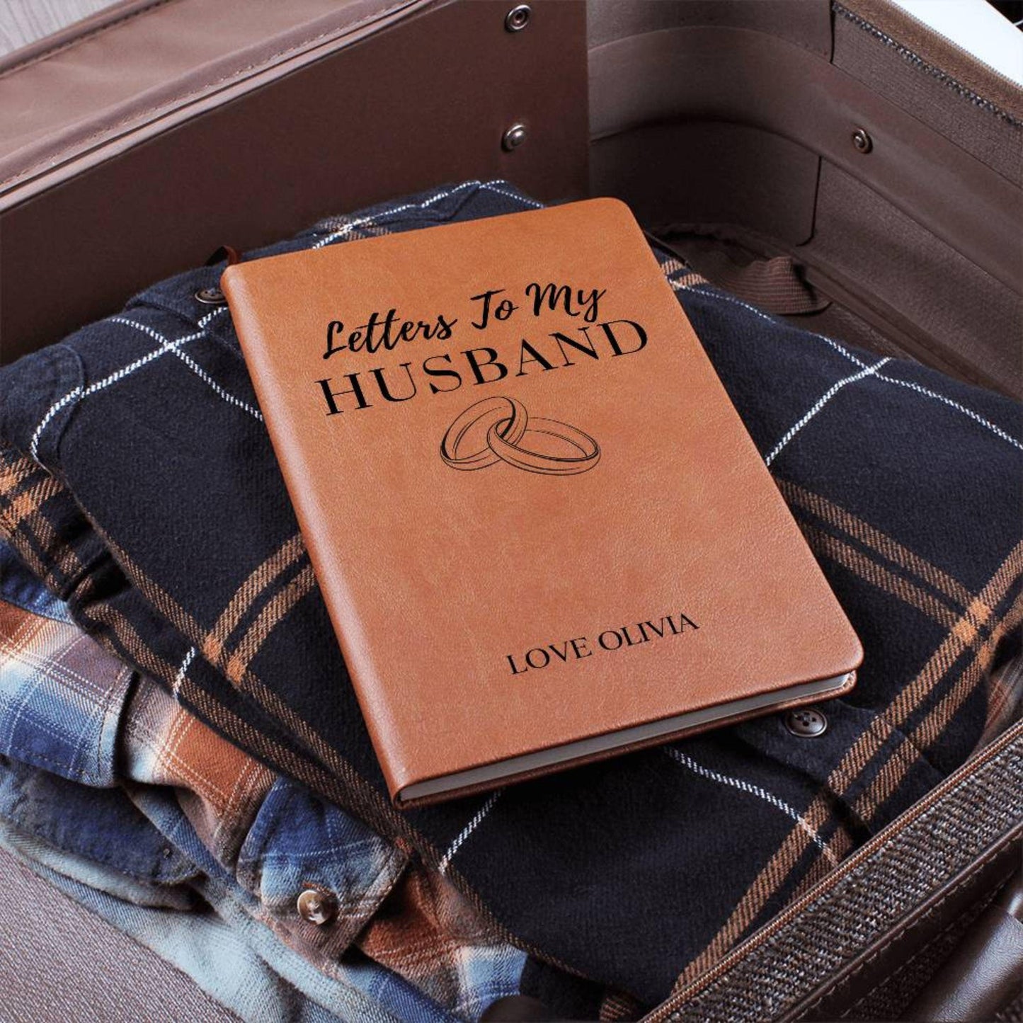 Letters To My Husband Custom Leather Journal Wedding Journal Gift Personalized Name Journal Gift From Wife Anniversary Gift for Husband