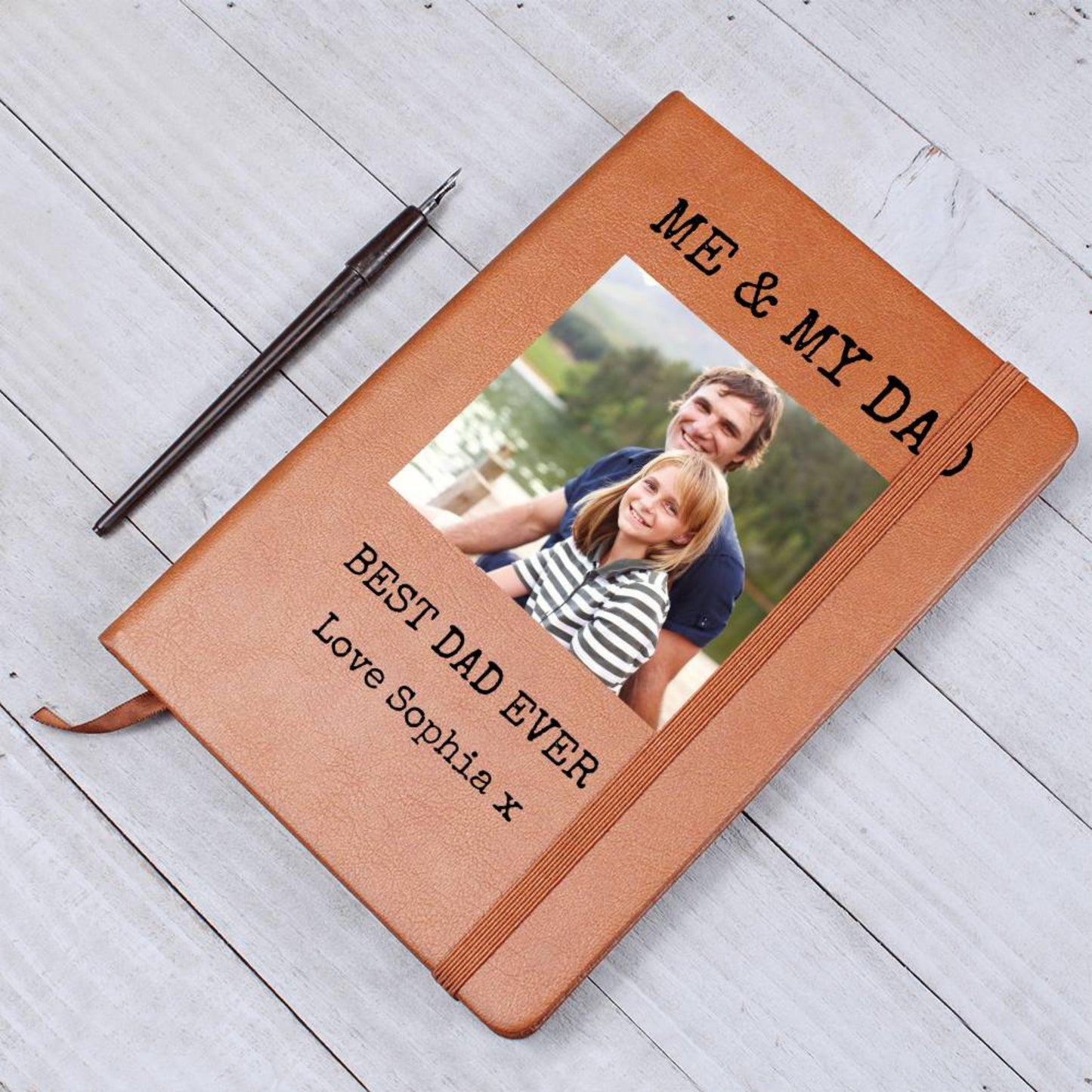 Personalized Book for Dad Custom Photo Leather Journal Memory Book for Dad Father’s Day Gifts For Dad Journal Dad Birthday Gift Christmas