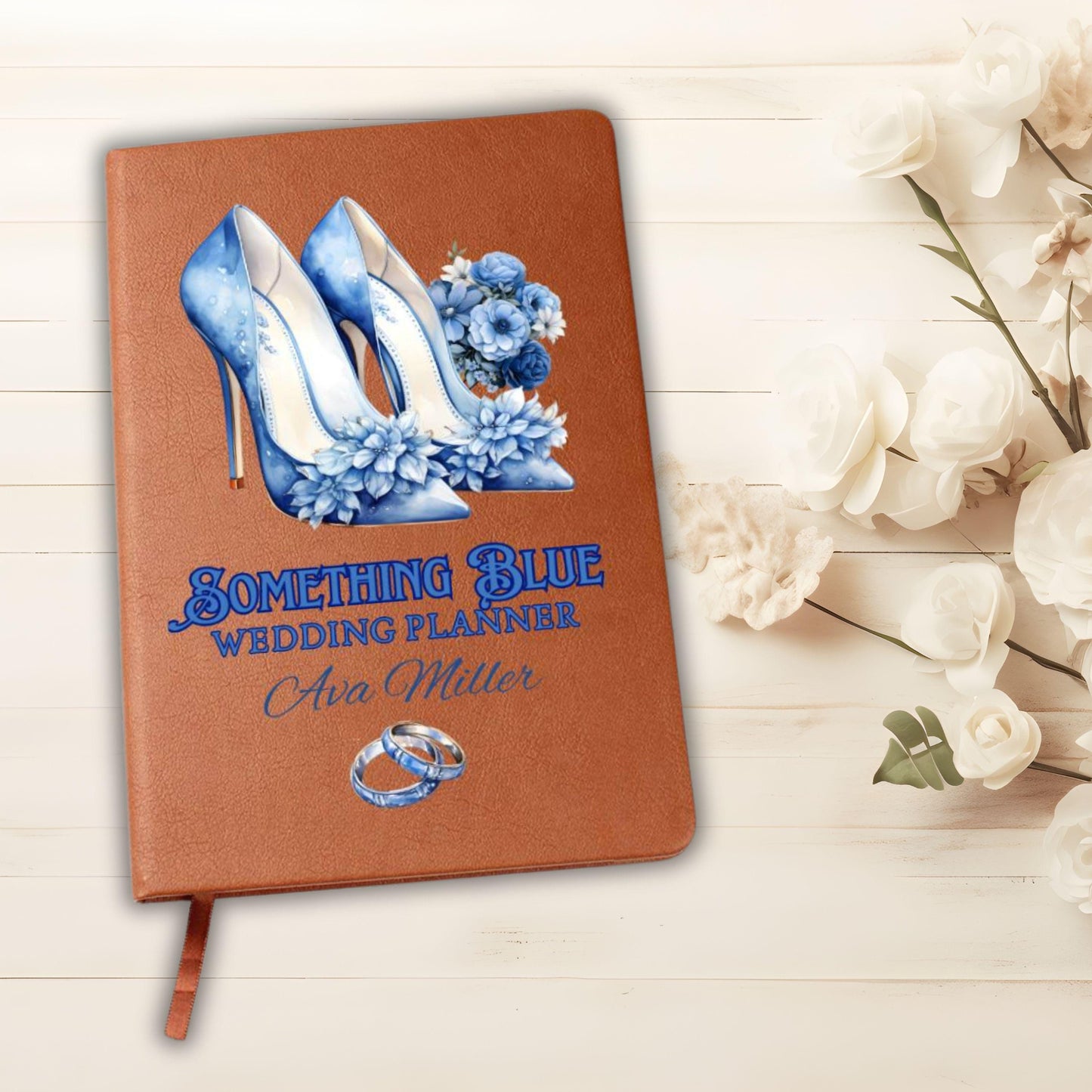 Something Blue Personalised Wedding Planner Custom Leather Wedding Notebook Engagement Gift Bridal Shower Gift Bride Keepsake Wedding Gift