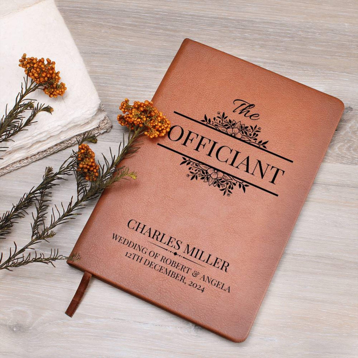 Personalized Officiant Journal- Custom Officiant Notebook A5 Leather Notebook, Wedding Journal Officiant Proposal Pastor Gift Officiant Book