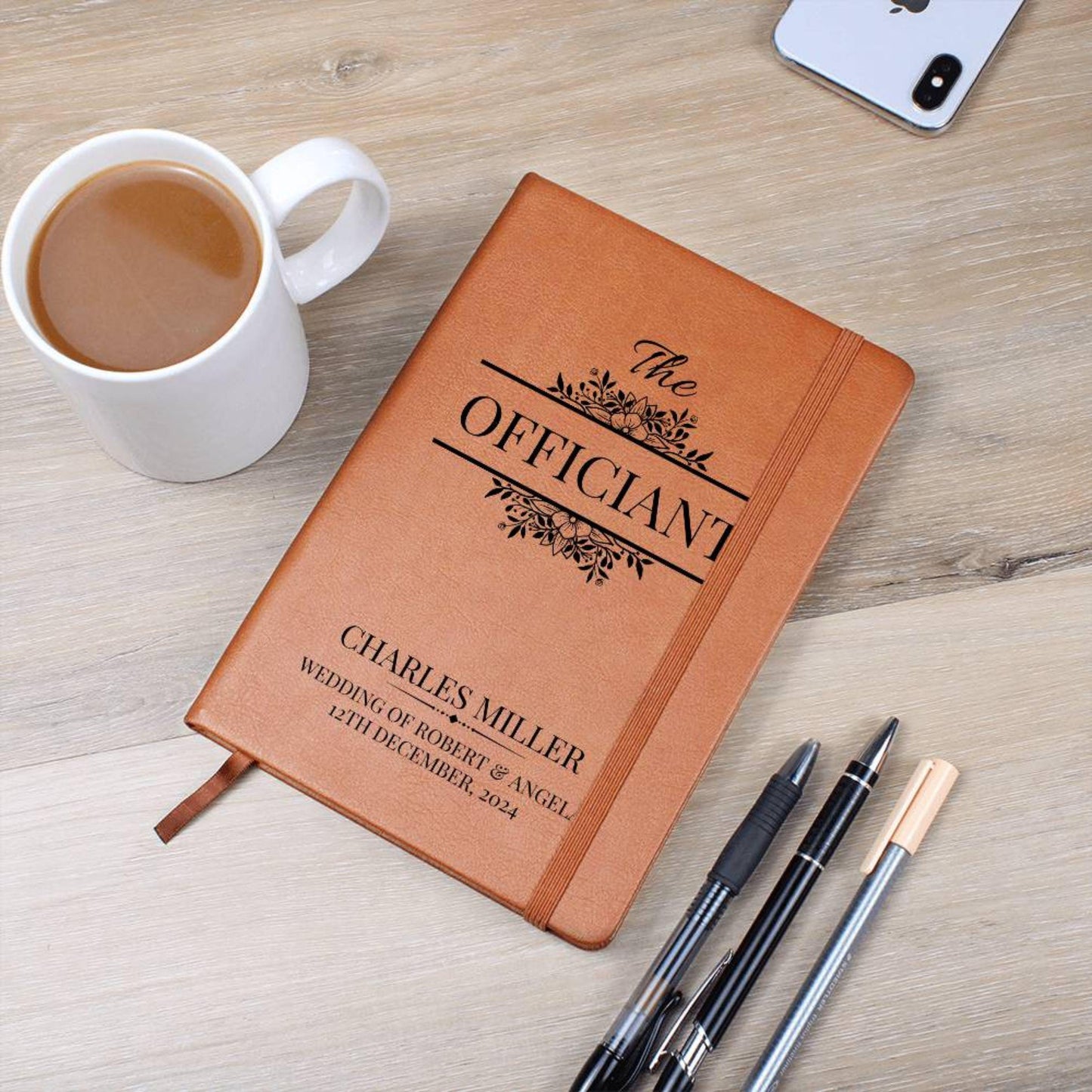 Personalized Officiant Journal- Custom Officiant Notebook A5 Leather Notebook, Wedding Journal Officiant Proposal Pastor Gift Officiant Book