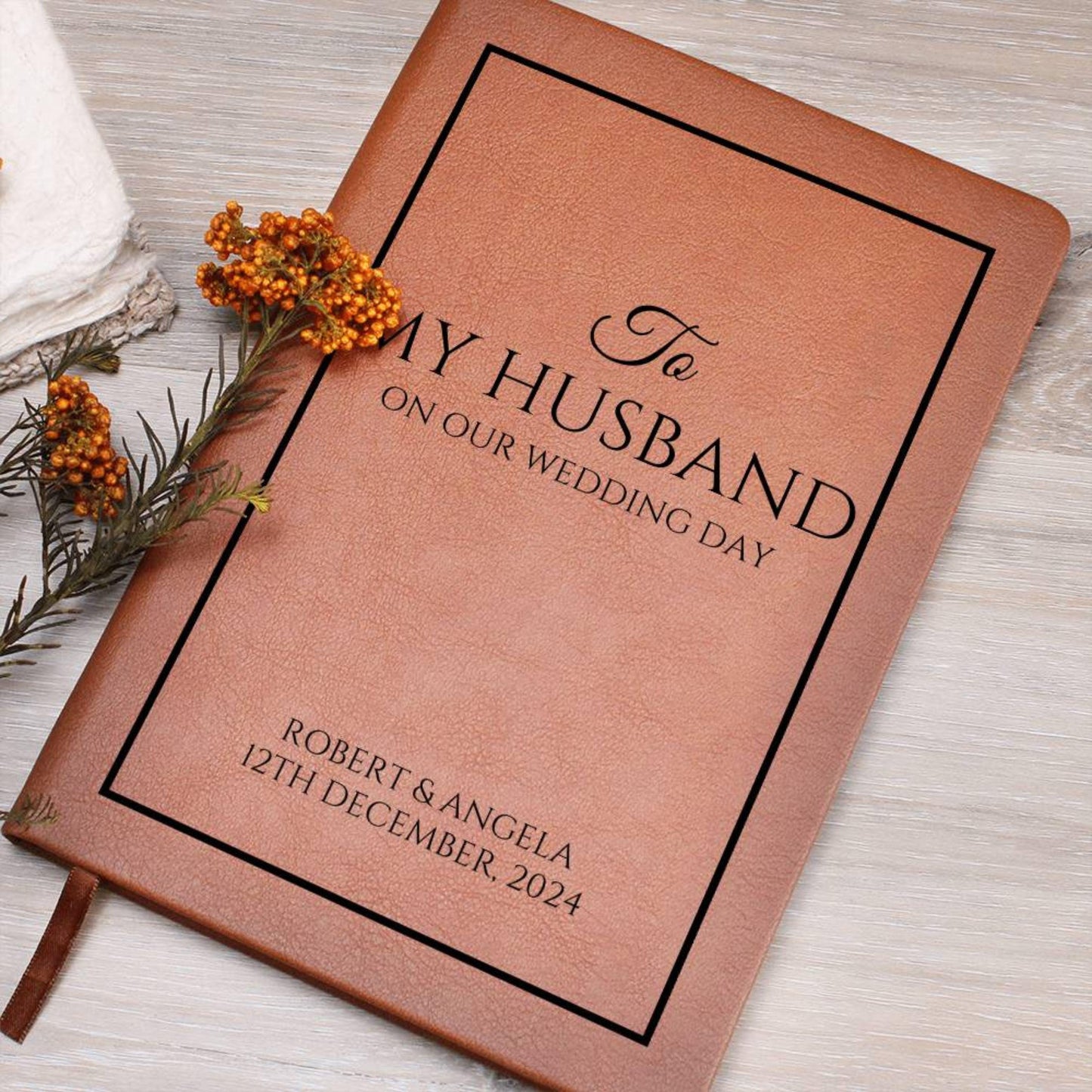 Personalized Wedding Vow Book Leather - Her Vows Book, To My Husband Notebook, Custom Vow Book Wedding Personalized Vows Gift Bride's Vows