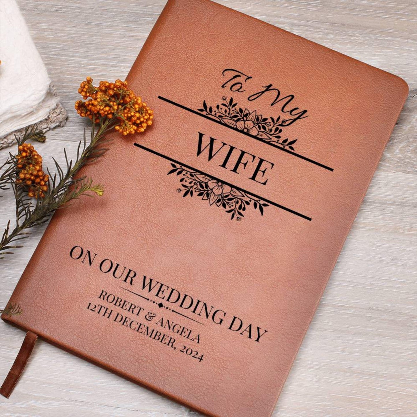 Personalized Wedding Vow Book Leather - His Vows Journal, To My Wife Notebook, Custom Vow Books Wedding Personalized Vows Gift His Vow Book