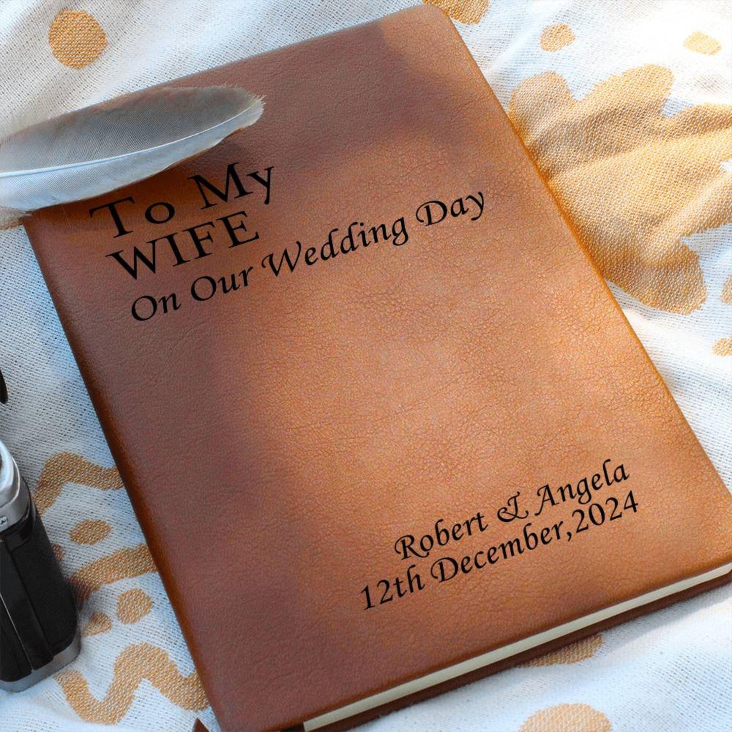 Personalized Wedding Vow Leather Journal- His Vows Wedding Letter Keepsake To My Wife On Our Wedding Day Notebook For Bride From Groom Gift