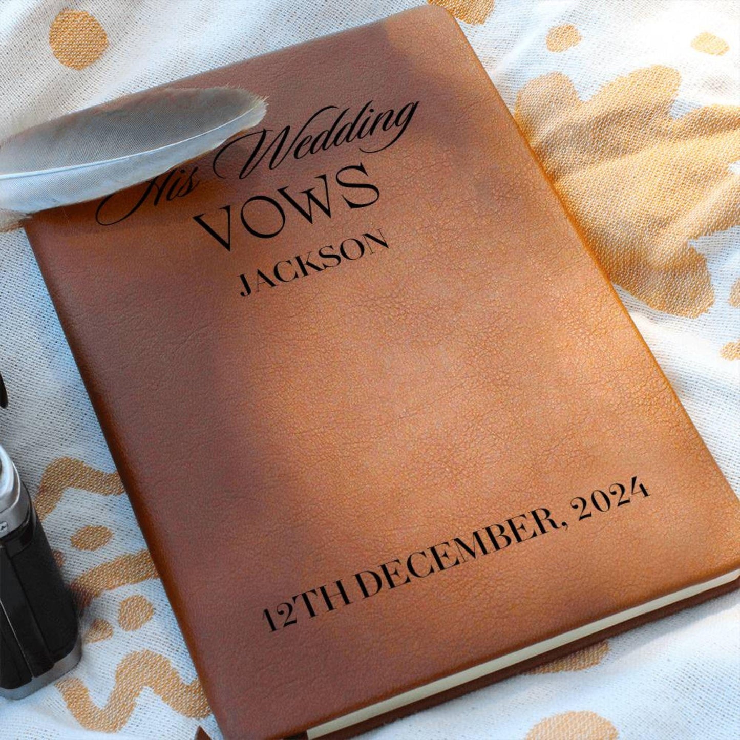 Personalized Wedding Vow Book Leather - His Wedding Vows Journal For Groom Gifts Ideas, Custom Vow Books, Wedding Personalized Vows Gift