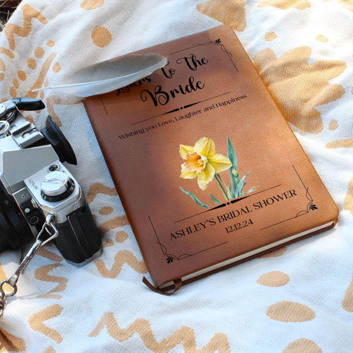 Personalised Letters To the Bride Book Birth Flower Leather Journal Bride Wedding Gift Bridal Shower Bride Memory Book Keepsake Wedding Gift