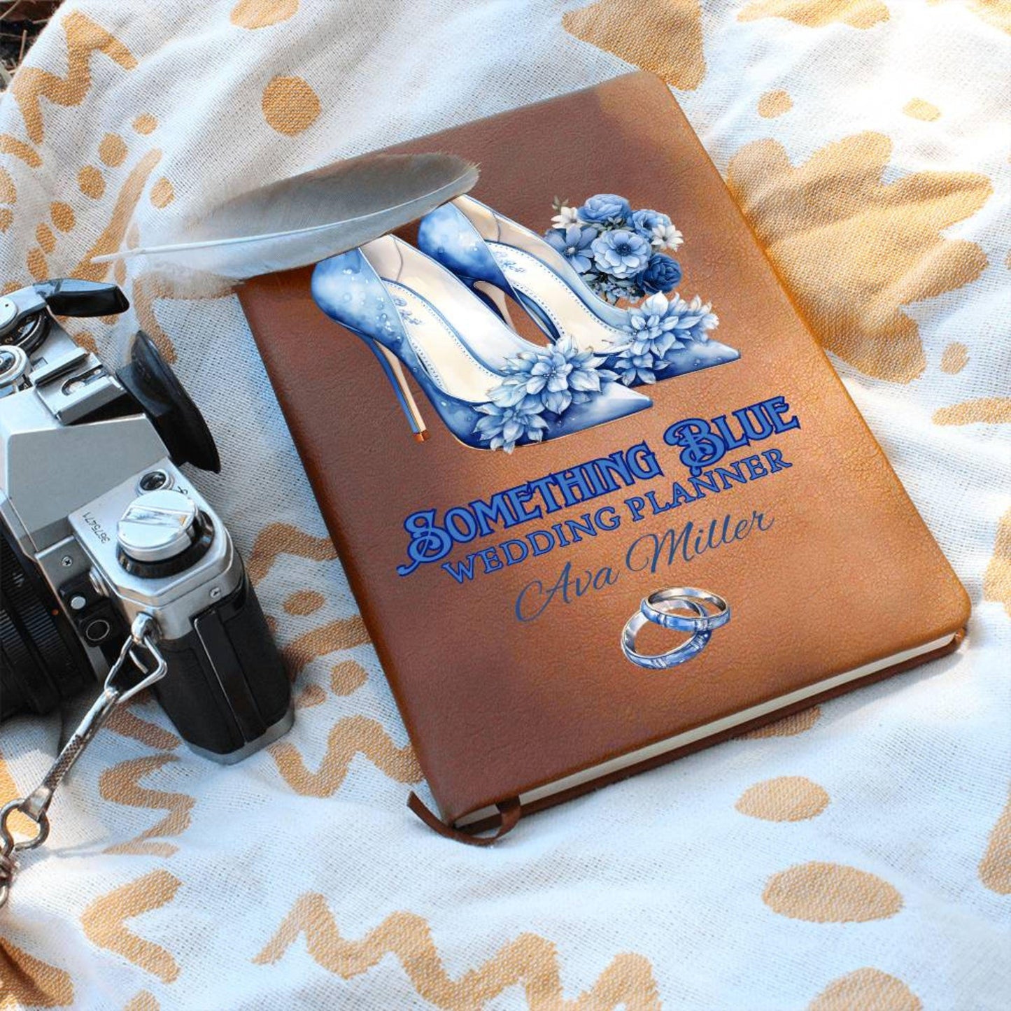 Something Blue Personalised Wedding Planner Custom Leather Wedding Notebook Engagement Gift Bridal Shower Gift Bride Keepsake Wedding Gift