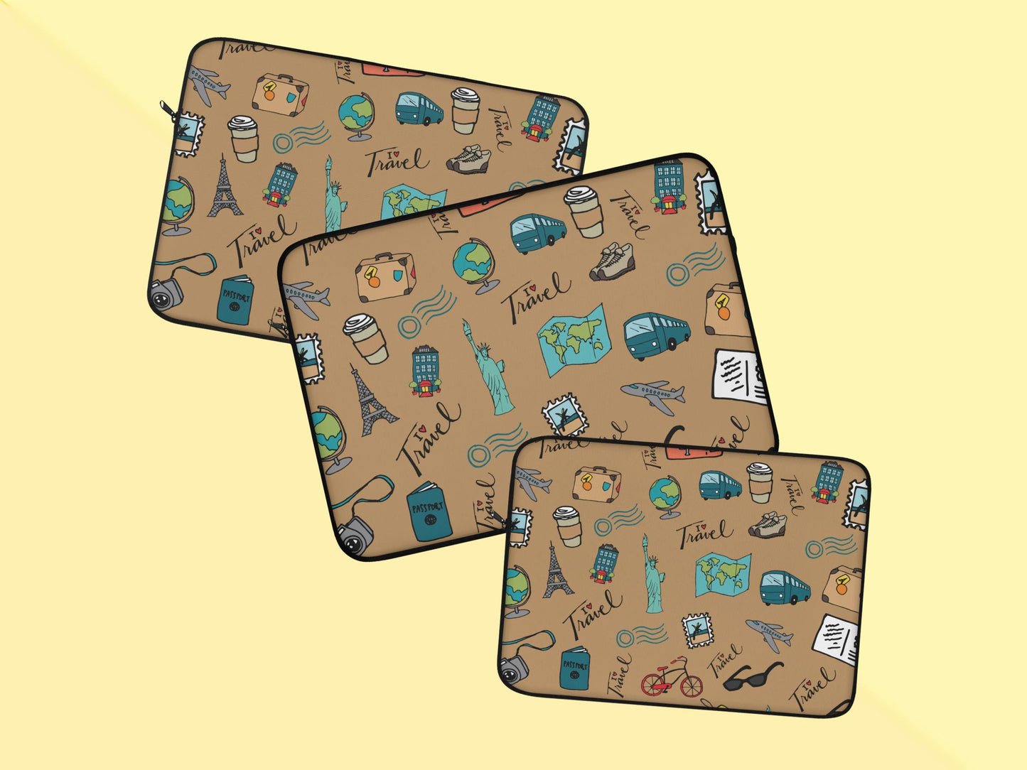 Teen Travel Laptop Sleeve - Travel Tablet Sleeve - 3 Sizes Laptop Bag - Laptop Tablet Case - Laptop Tablet Bag -Travel Gift -Laptop Case Bag