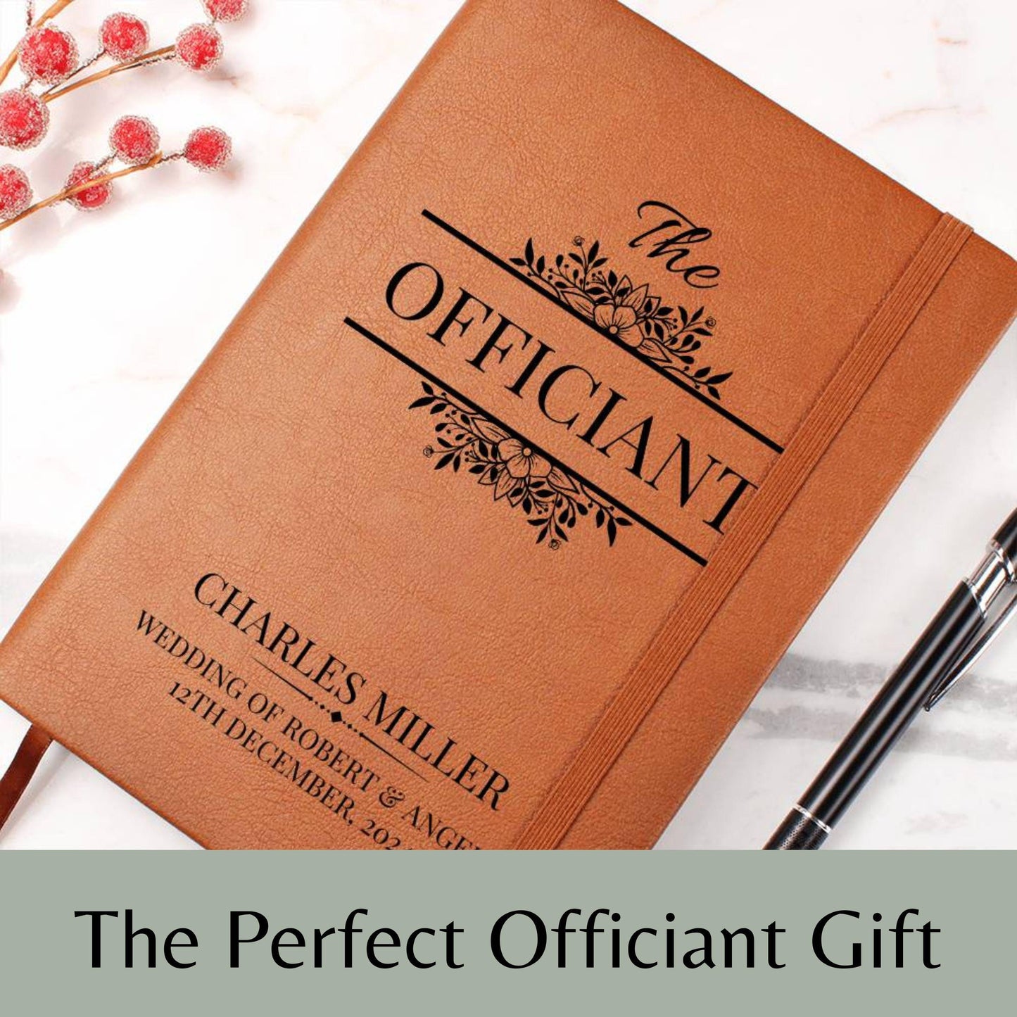 Personalized Officiant Journal- Custom Officiant Notebook A5 Leather Notebook, Wedding Journal Officiant Proposal Pastor Gift Officiant Book