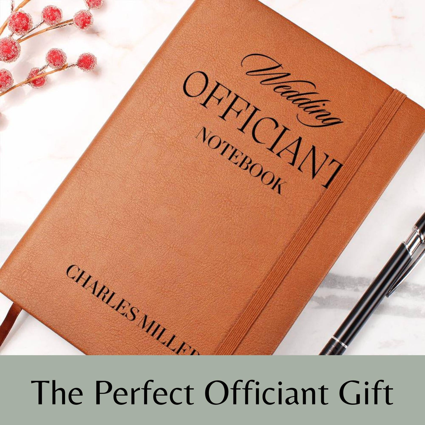Personalized Wedding Officiant Book- Officiant Gift, A5 Leather Notebook, Wedding Journal, Officiant Proposal, Pastor Gift Officiant Book