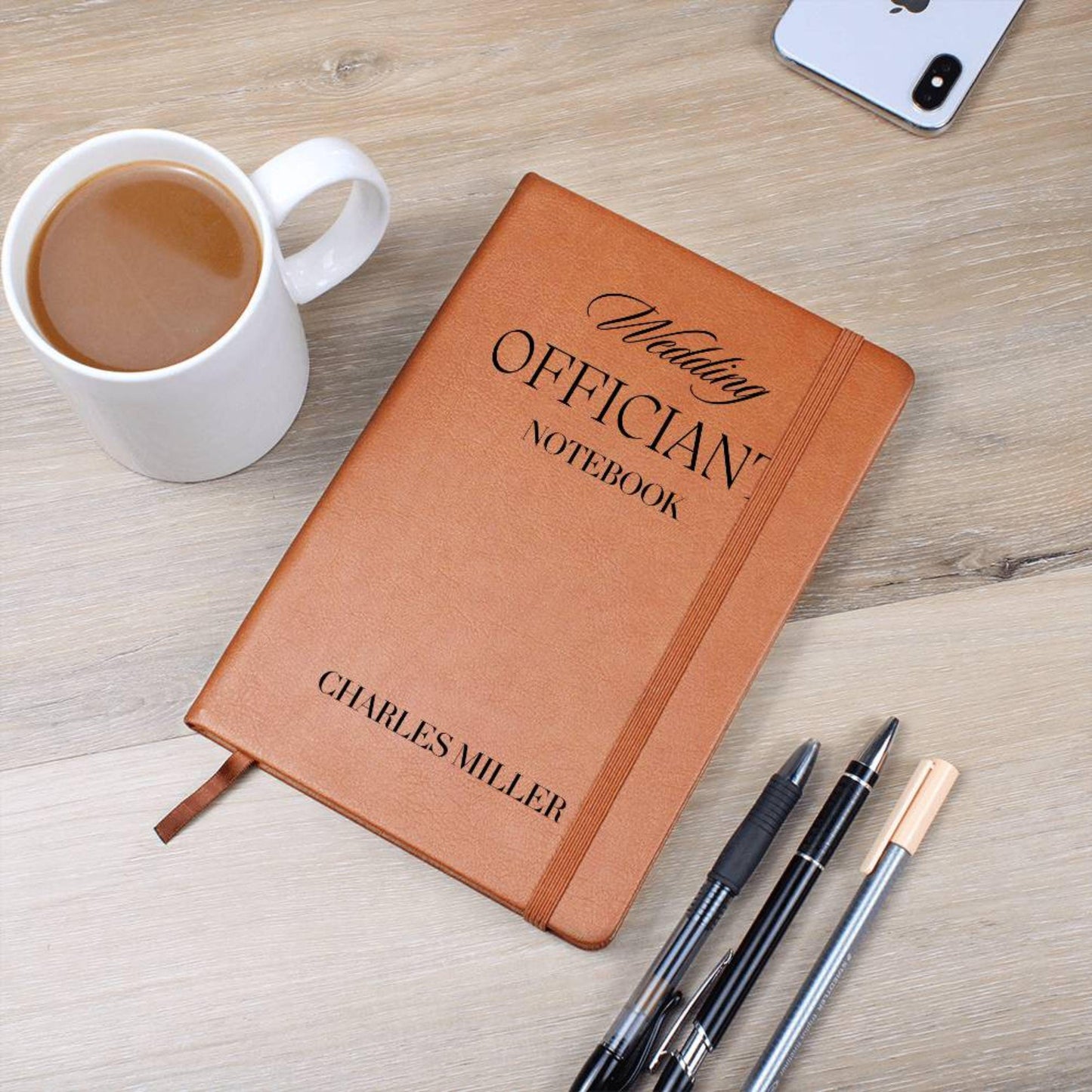 Personalized Wedding Officiant Book- Officiant Gift, A5 Leather Notebook, Wedding Journal, Officiant Proposal, Pastor Gift Officiant Book