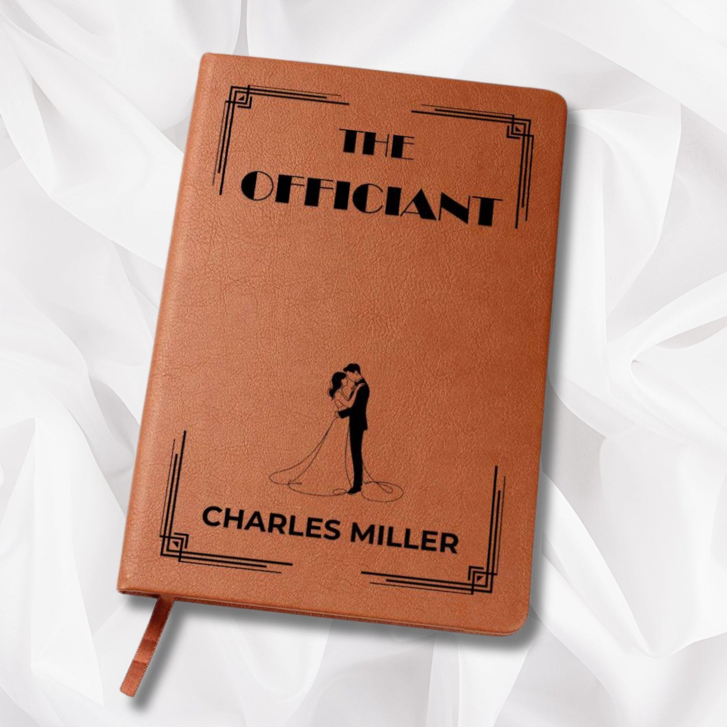 Art Deco Personalized Officiant Journal- Officiant Gift A5 Leather Notebook Wedding Journal Officiant Proposal Pastor Gift Officiant Book