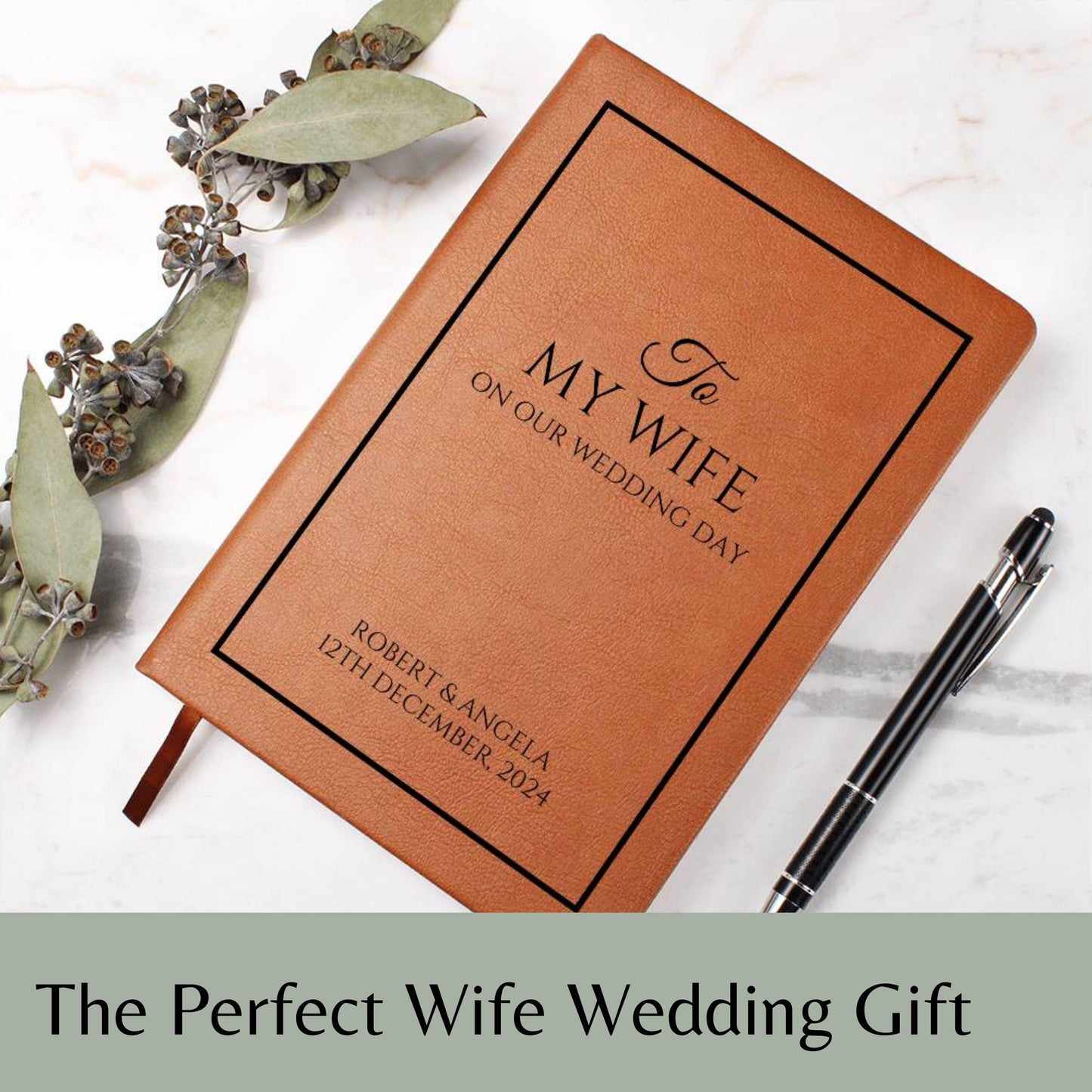 Personalized Wedding Vow Book Leather - His Vows Journal, To My Wife Notebook, Custom Vow Books, Wedding Personalized Vows Gift, Bride Gifts