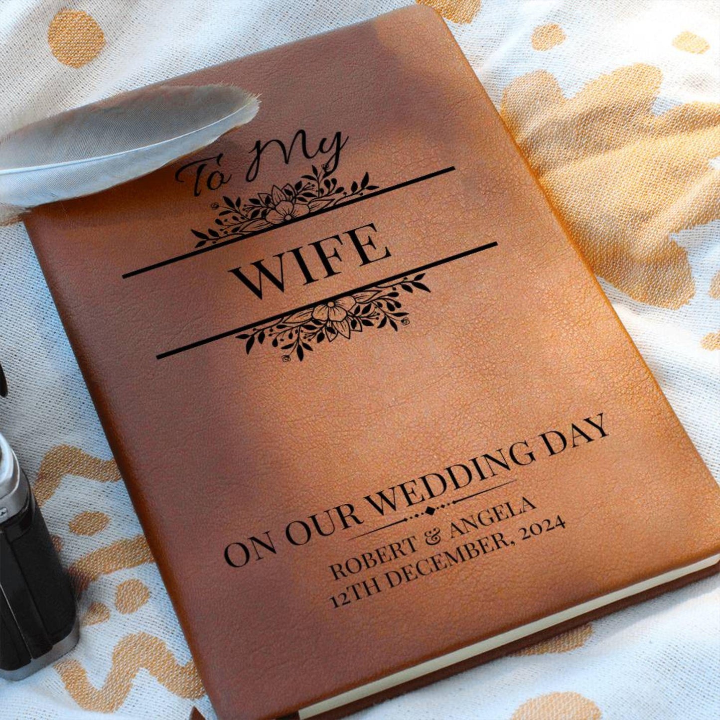 Personalized Wedding Vow Book Leather - His Vows Journal, To My Wife Notebook, Custom Vow Books Wedding Personalized Vows Gift His Vow Book