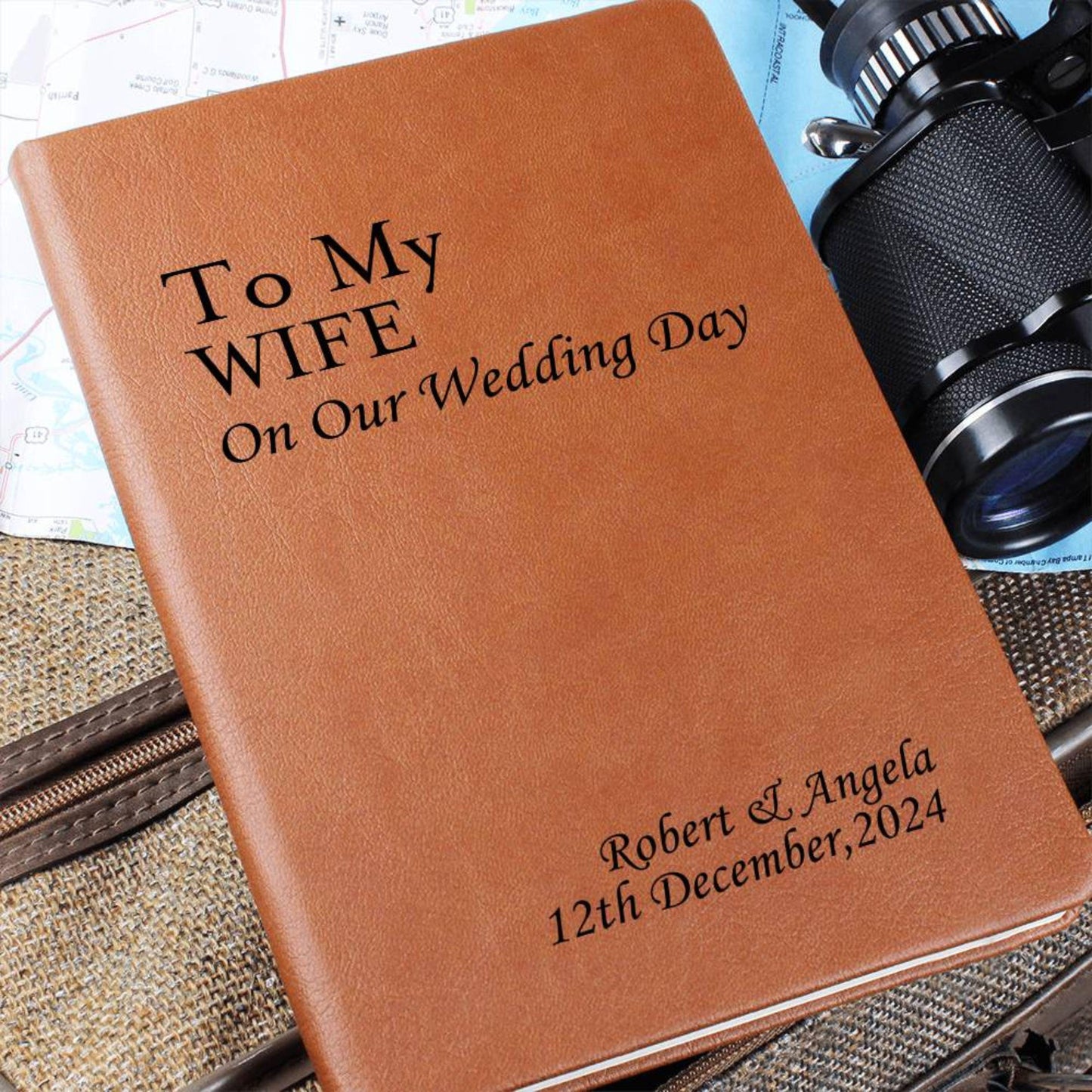 Personalized Wedding Vow Leather Journal- His Vows Wedding Letter Keepsake To My Wife On Our Wedding Day Notebook For Bride From Groom Gift
