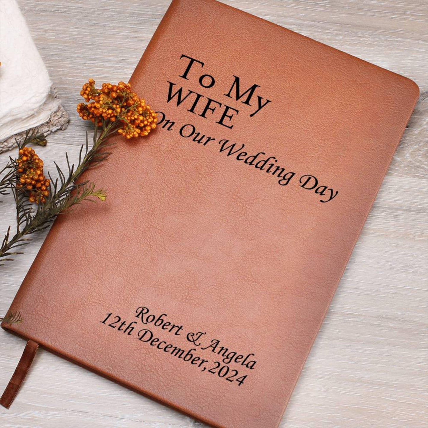 Personalized Wedding Vow Leather Journal- His Vows Wedding Letter Keepsake To My Wife On Our Wedding Day Notebook For Bride From Groom Gift