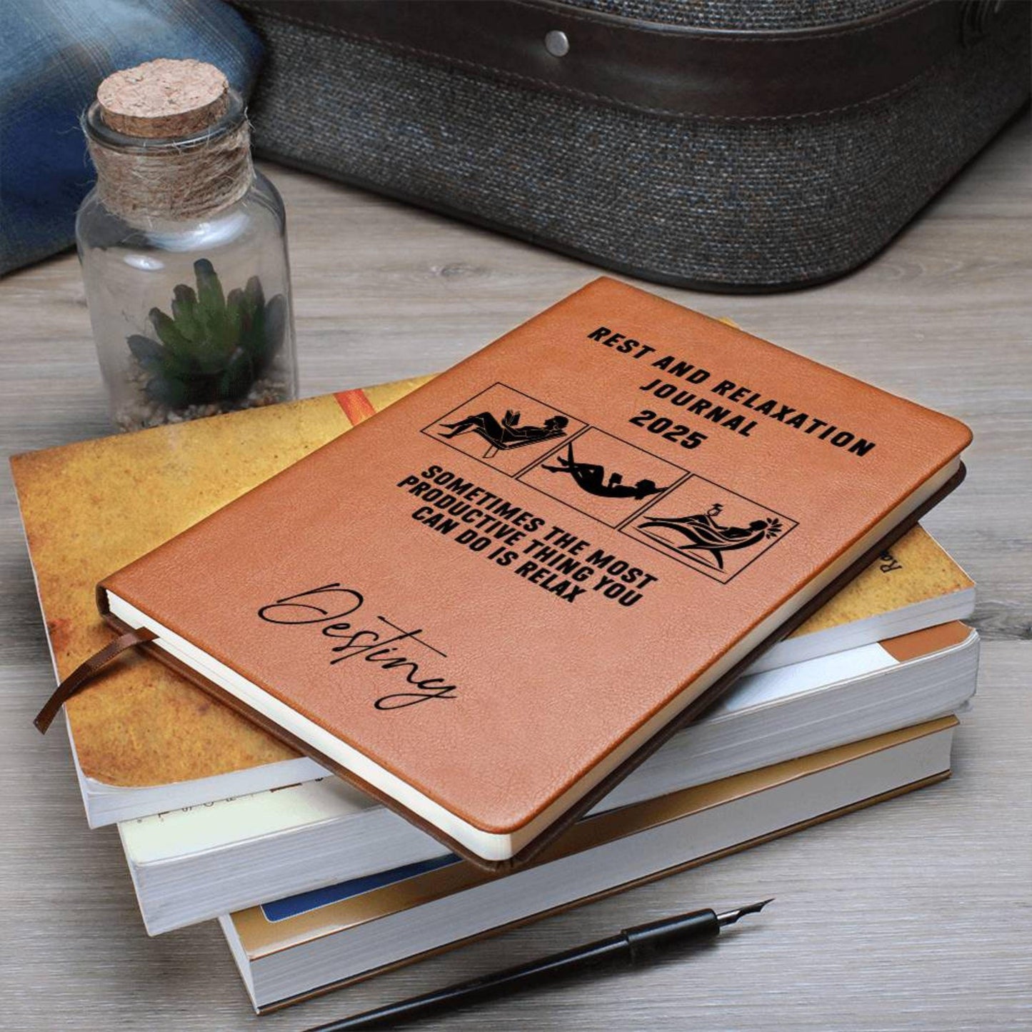 Personalized Leather Journal For Women- 2025 Journal, Relaxation Gift Custom Name Journal Gift Best Friend Healing Journal Self Care Gift
