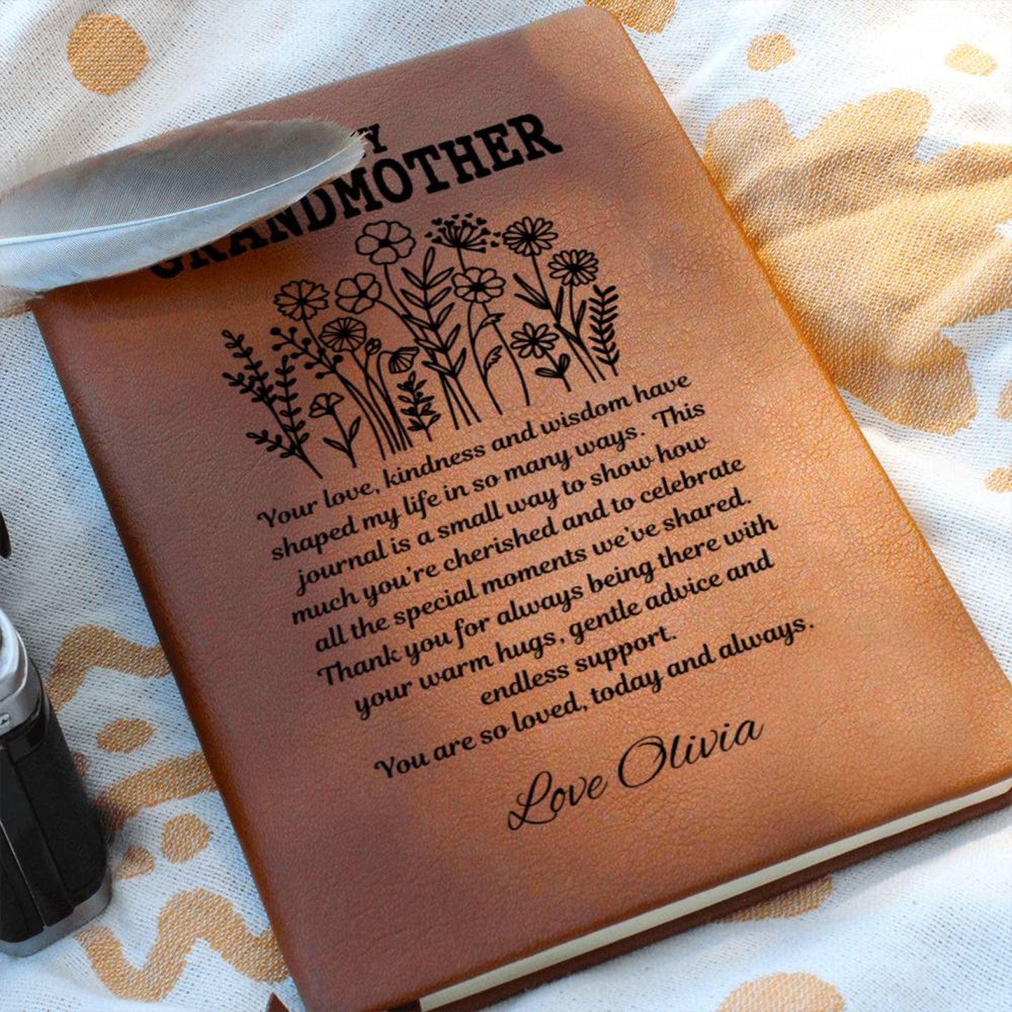 Personalized Leather Grandmother Journal-Grandmother Gift Memory Journal Grandmother Keepsake Gift Birthday Gift Custom Grandma Gift To Nana