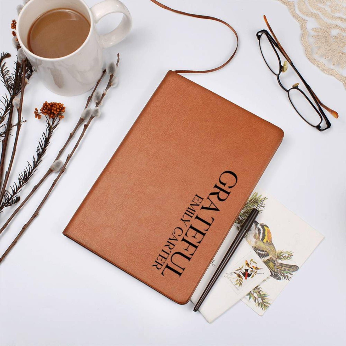 Personalized Gratitude Journal For Women, Leather Gratitude Diary, Grateful Journal For Women, Gratitude Journal For Teens Mindfulness Gift