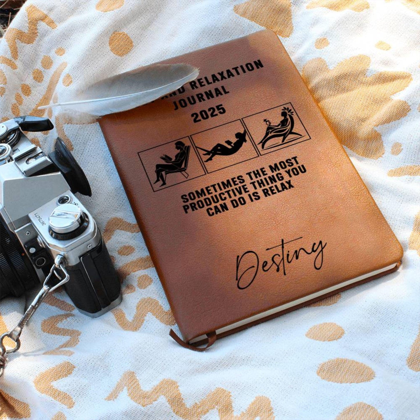 Personalized Leather Journal For Women- 2025 Journal, Relaxation Gift Custom Name Journal Gift Best Friend Healing Journal Self Care Gift