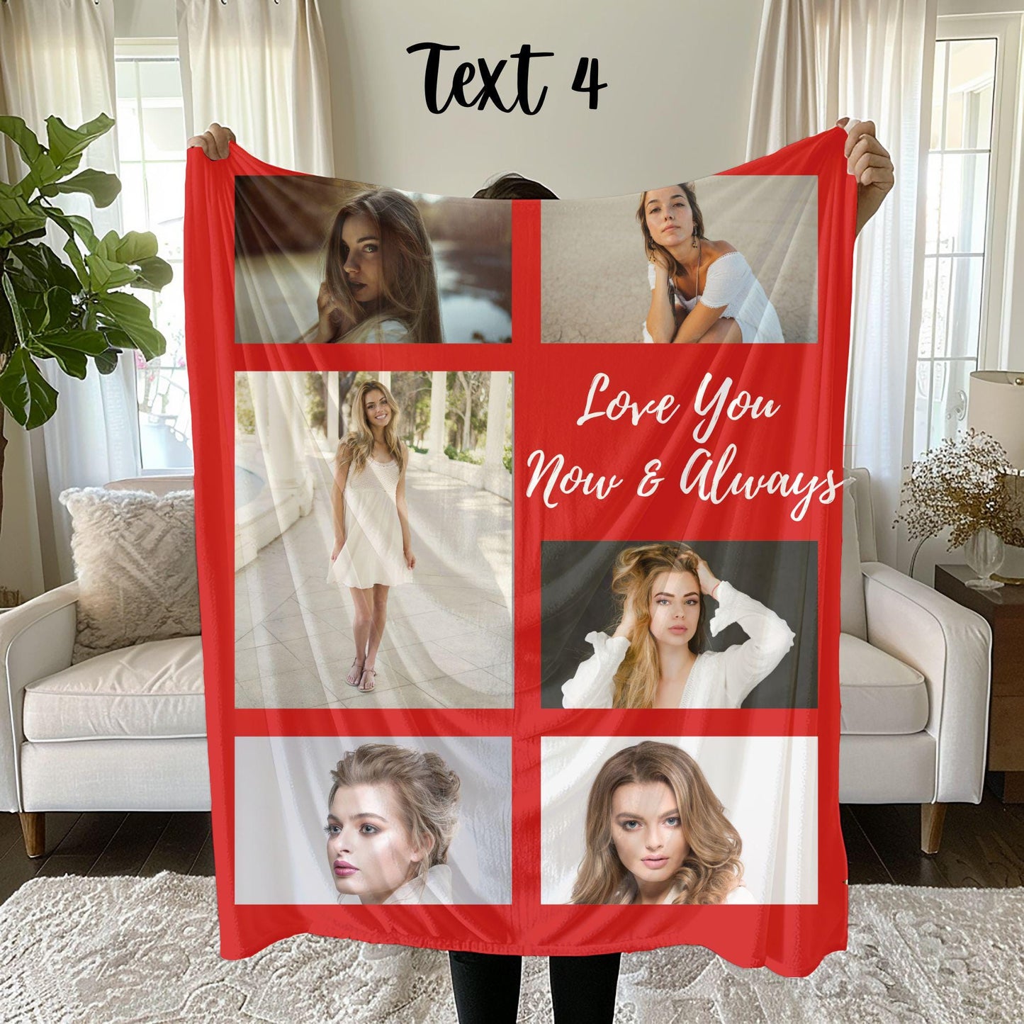 Custom Picture Collage Text Blanket Photo Collage Gifts for Wife Birthday Anniversary Gift Valentine's Gift for Wife Custom Photo Blanket