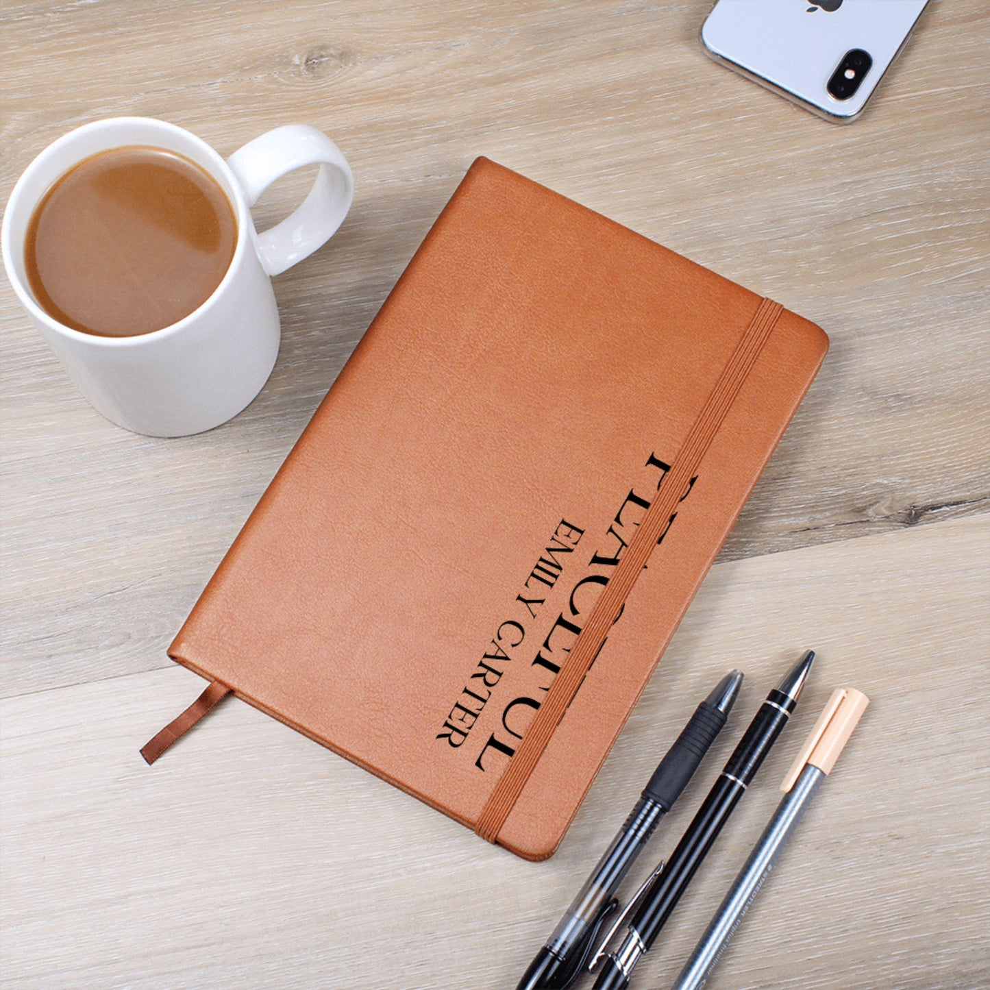 Personalized Leather Journal- Peaceful