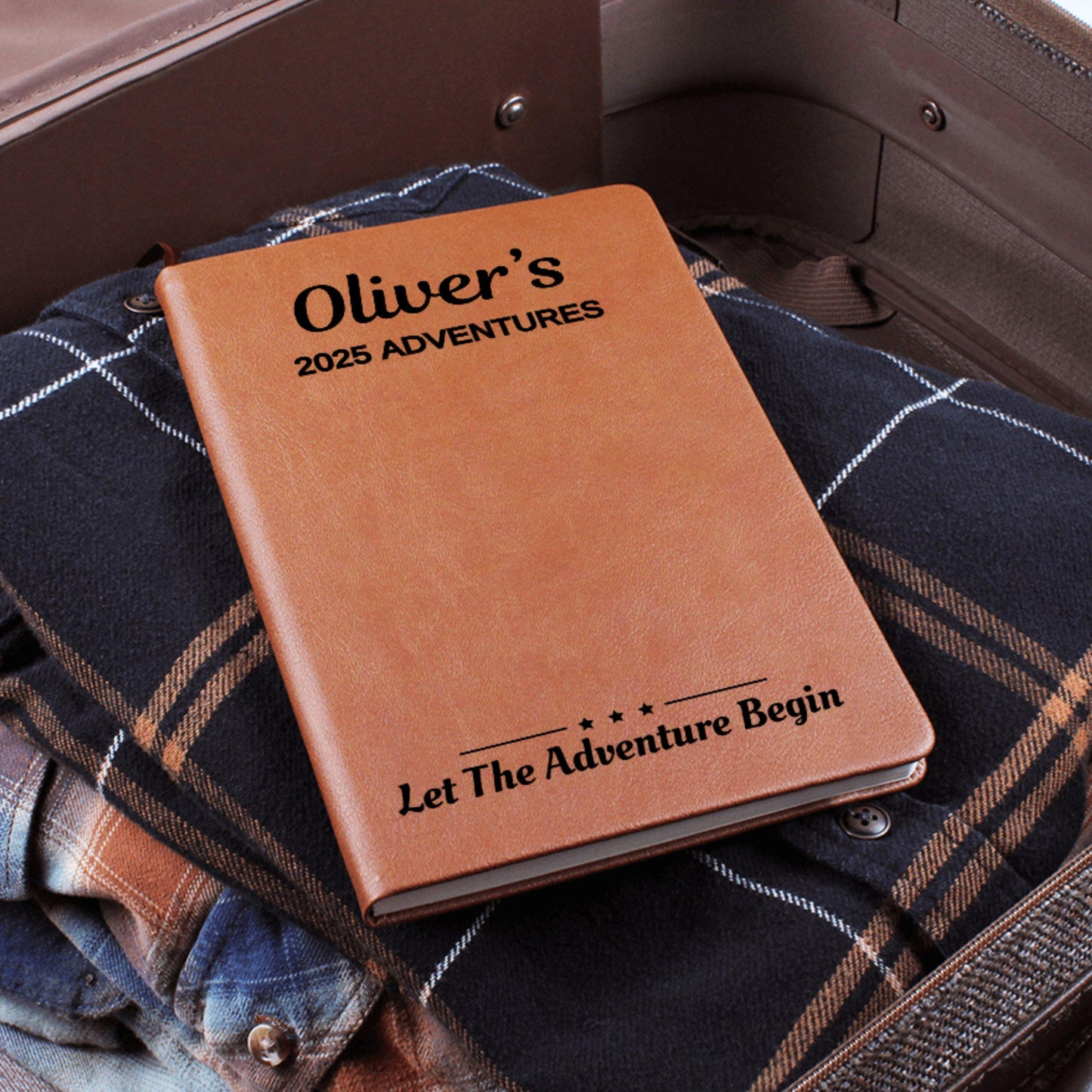 Personalized Travel Journal 2025 Adventure Book Custom Name Leather Notebook Let the Adventure Begin Travel Gift Keepsake Diary Memory Book