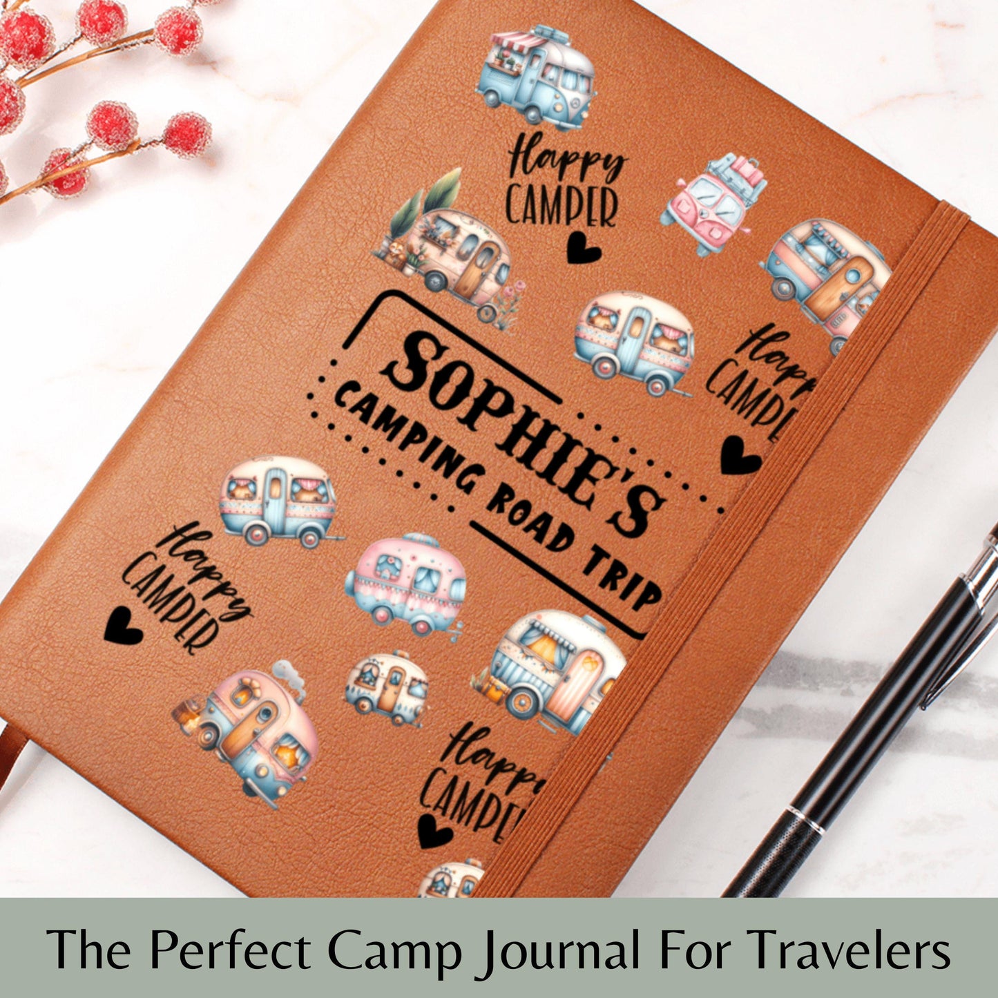 Camping Journal for Teen Girls Personalized Road Trip Planner Cute Travel Diary Adventure Log Gift for Outdoorsy Girls Campers Van Life Gift