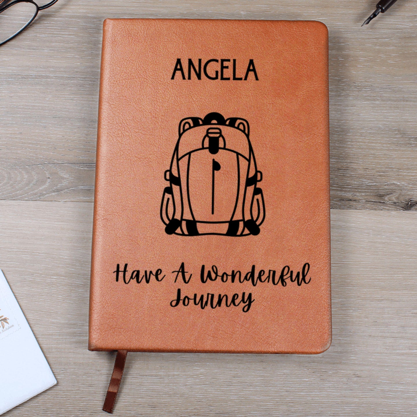 Personalized Backpacker Travel Journal Custom Name Adventure Notebook Gift for Travelers Hikers Gap Year Students Safe Journey Keepsake