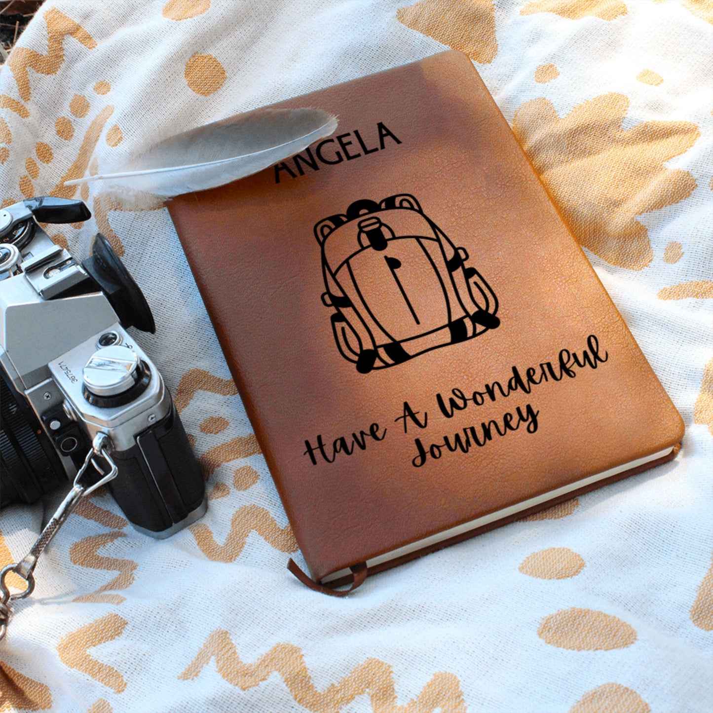Personalized Backpacker Travel Journal Custom Name Adventure Notebook Gift for Travelers Hikers Gap Year Students Safe Journey Keepsake