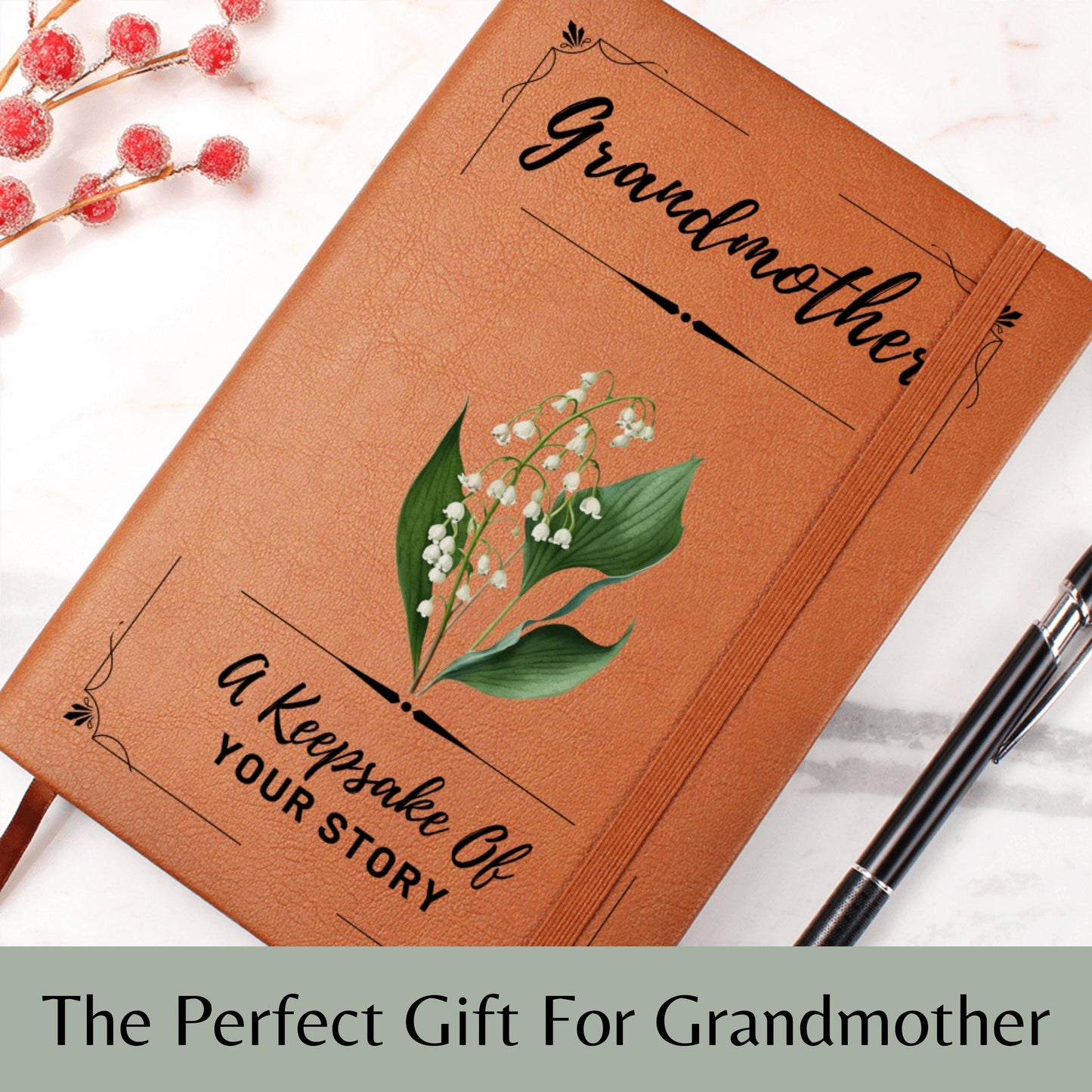 Grandmother A Keepsake Of Your Story Birth Flower Leather Journal Grandmother Gift Memory Journal Grandmother Keepsake Gift Birthday Gift