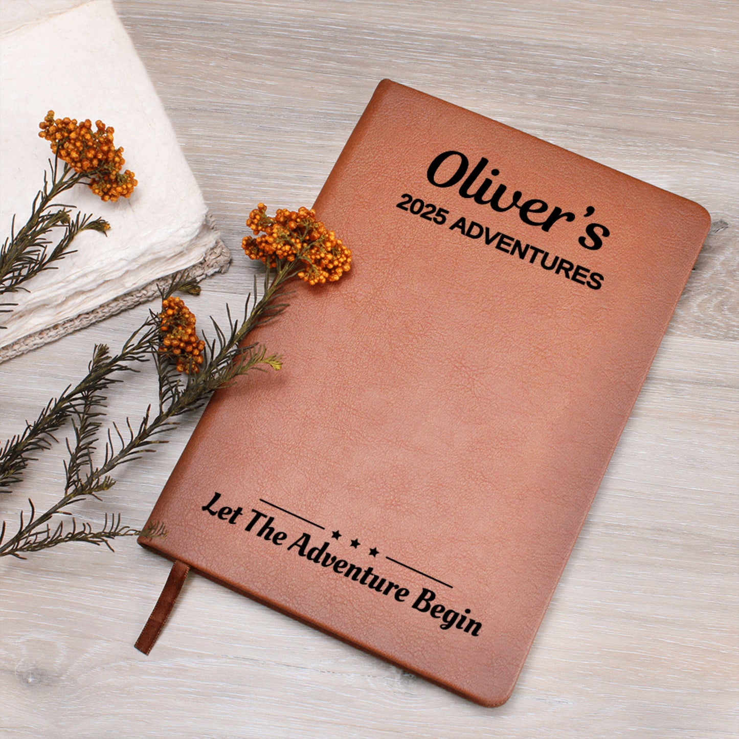 Personalized Travel Journal 2025 Adventure Book Custom Name Leather Notebook Let the Adventure Begin Travel Gift Keepsake Diary Memory Book