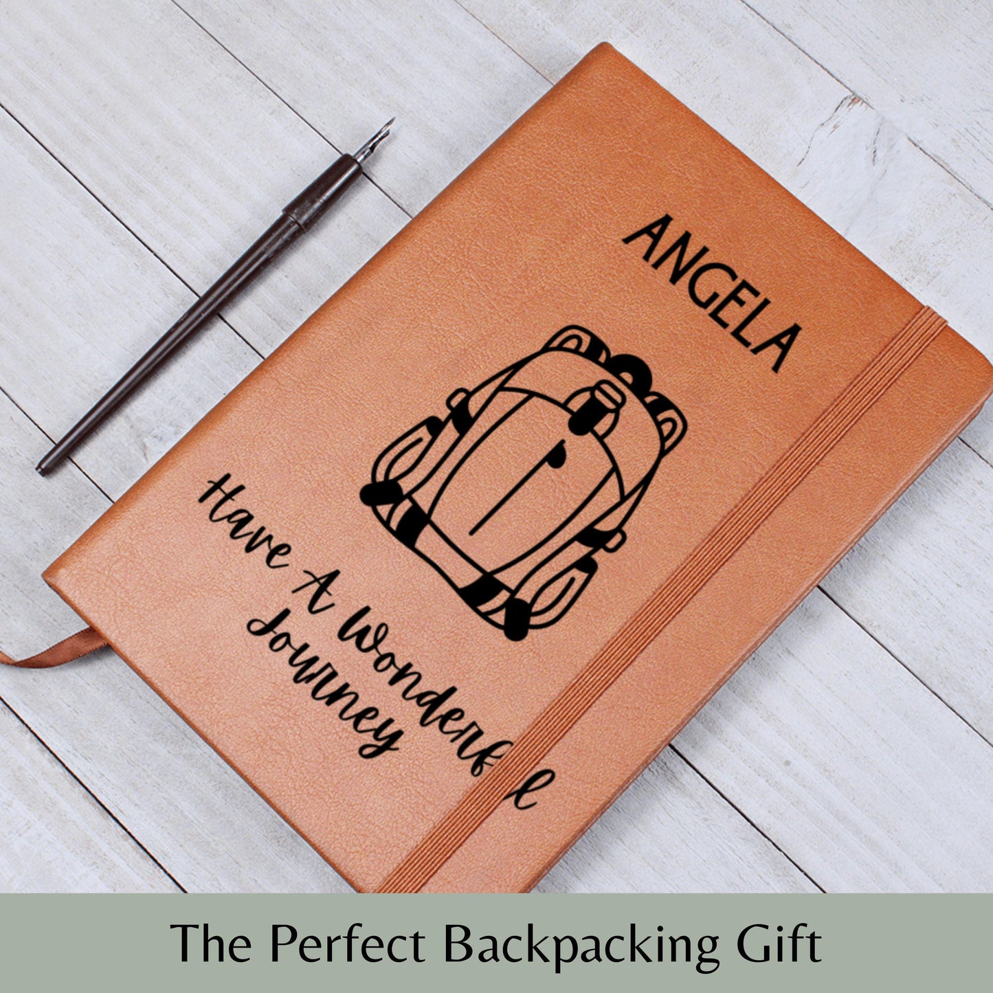 Personalized Backpacker Travel Journal Custom Name Adventure Notebook Gift for Travelers Hikers Gap Year Students Safe Journey Keepsake