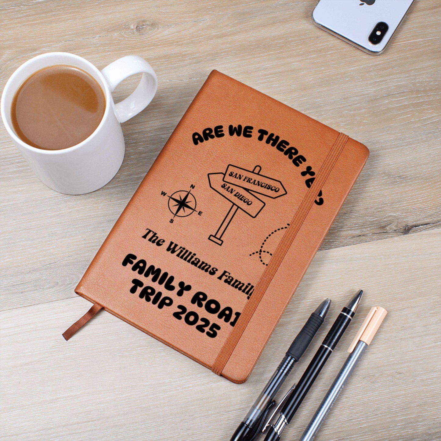 Personalized Family Name Road Trip Planner Custom Leather Journal Travel Log Vacation Keepsake Family Adventure Notebook Epic Road Trip Book