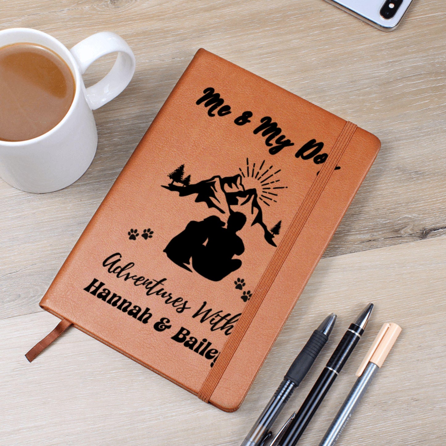 Personalized Me and My Dog Leather Travel Journal Custom Pet Adventure Diary Gift for Dog Lovers Travel Log Book Memory Notebook for Trips