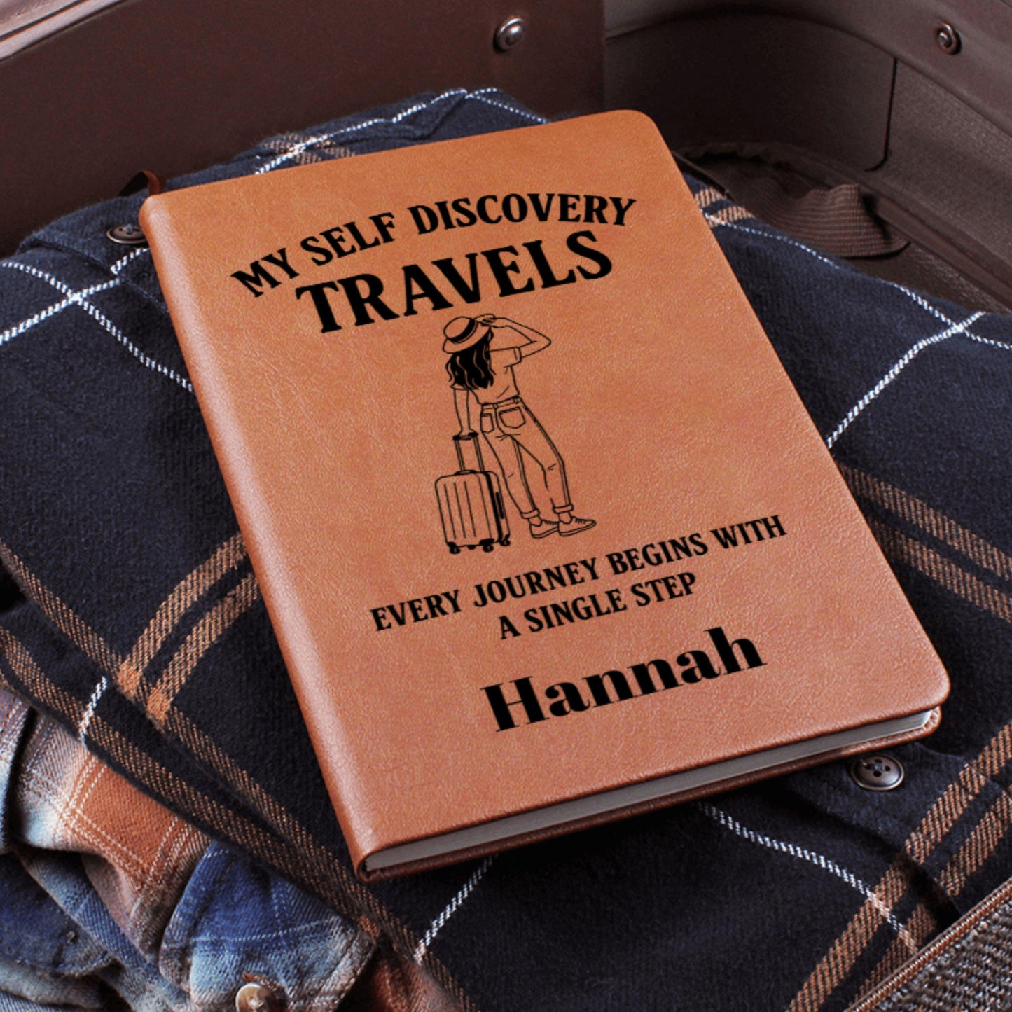 Personalized Self Discovery Travel Journal Custom Leather Diary for Reflection Growth Gift for Women Solo Travelers Healing Memory Notebook