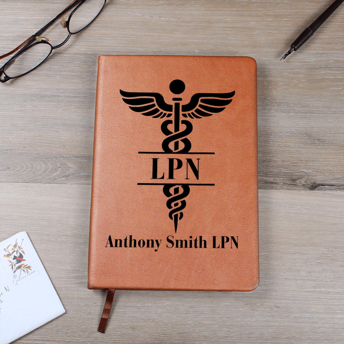 LPN Gift LPN Personalized Journal Custom Licensed Practical Nurse Notebook Graduation Nursing School Keepsake Vegan Leather Nurse Gift