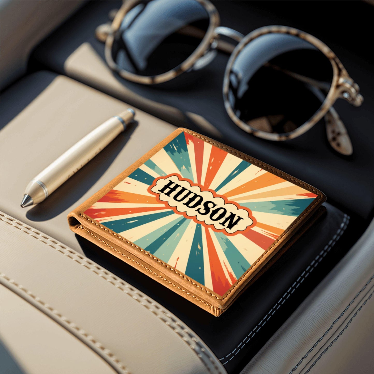 Personalized Retro Leather Bifold Wallet, Custom Name Wallet, Gift For Him, Gift For Dad, Gift For Boyfriend Father’s Day Gift Birthday Gift