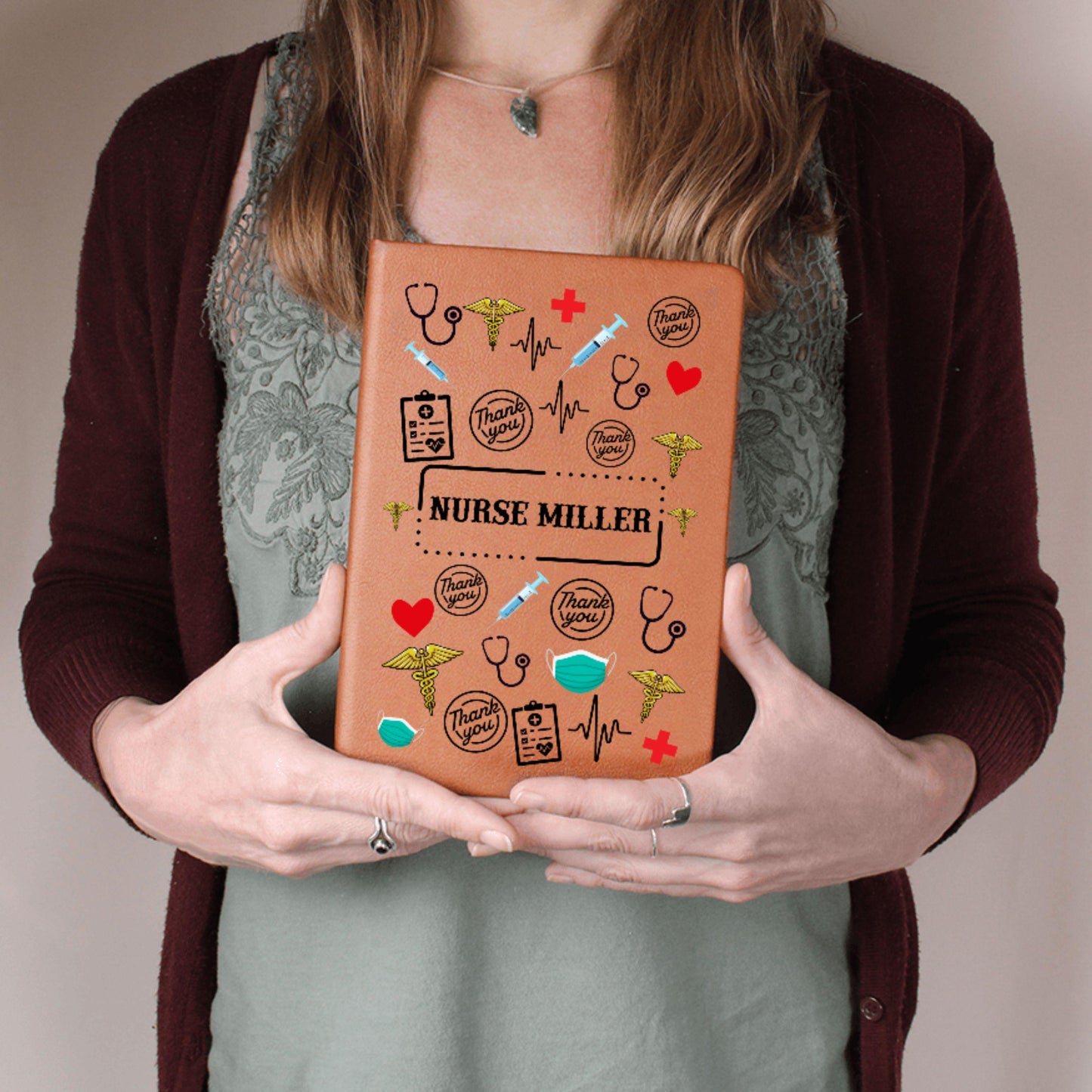 Personalized Nurse Thank You Leather Journal Custom Nurse Gratitude Gift Appreciation Week Nurse Graduation Gift Diary for Healthcare Hero