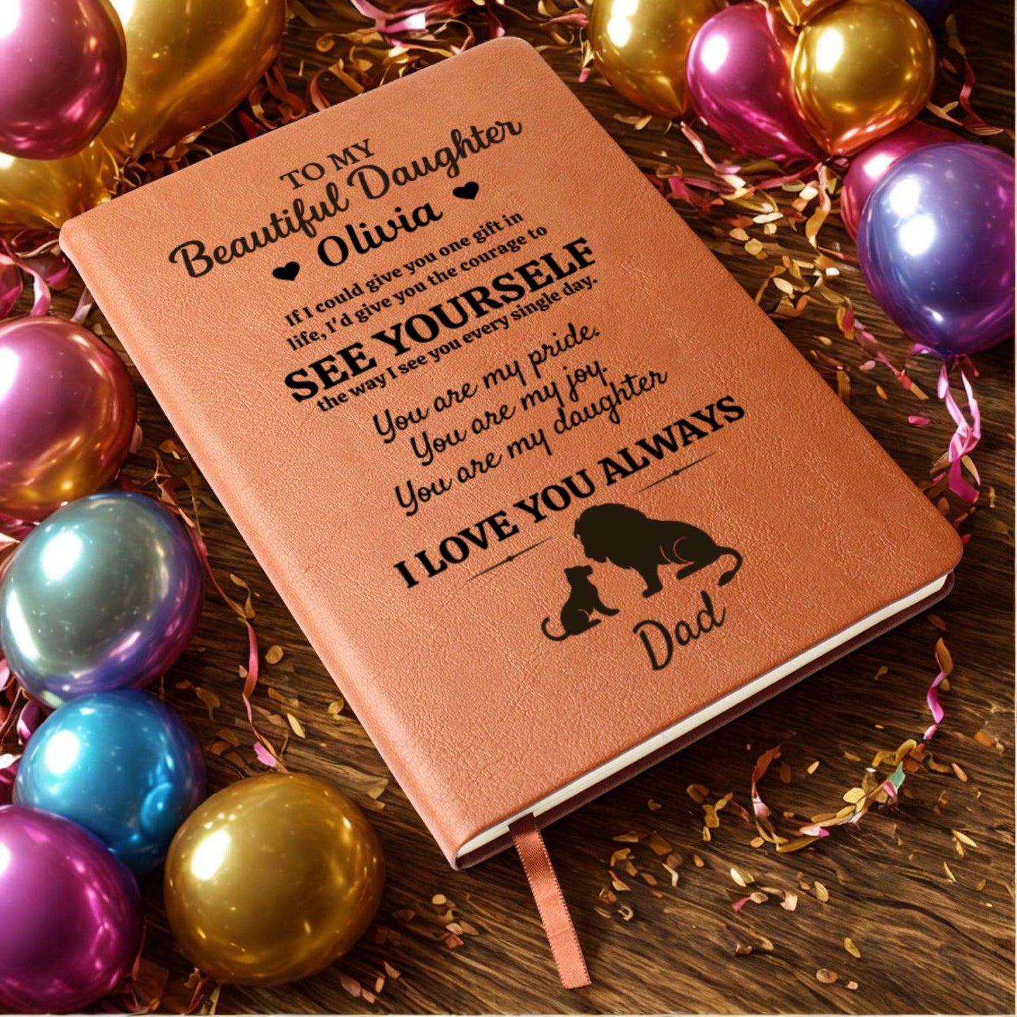 Personalized Daughter Gift from Dad Father to Daughter Journal Gift from Dad Journal for Daughter Notebook Keepsake Book Daughter Birthday