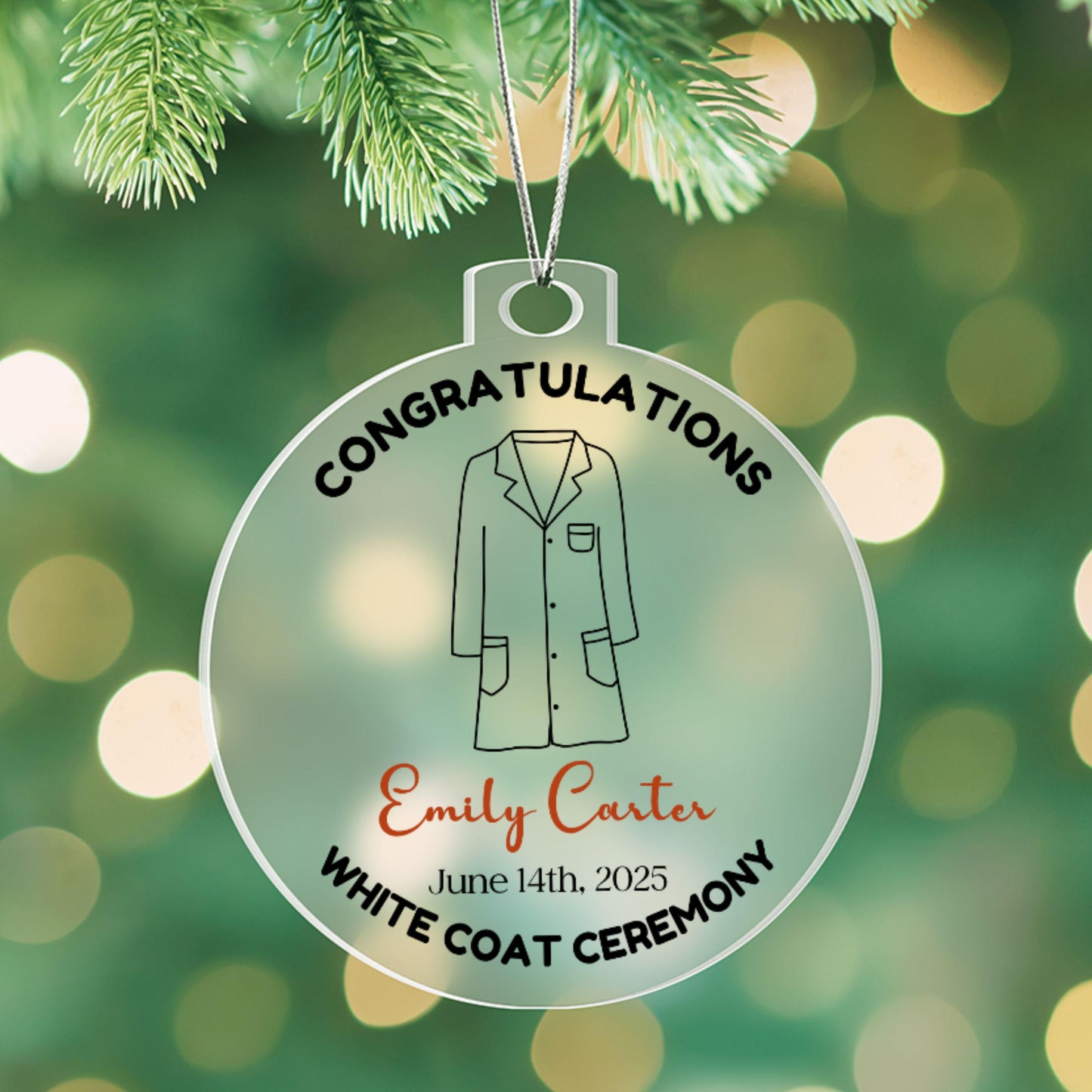 White Coat Ceremony Ornament Medical School Acceptance Gift Graduation Future Doctor Ornament White Coat Party Keepsake Gift for Med Student