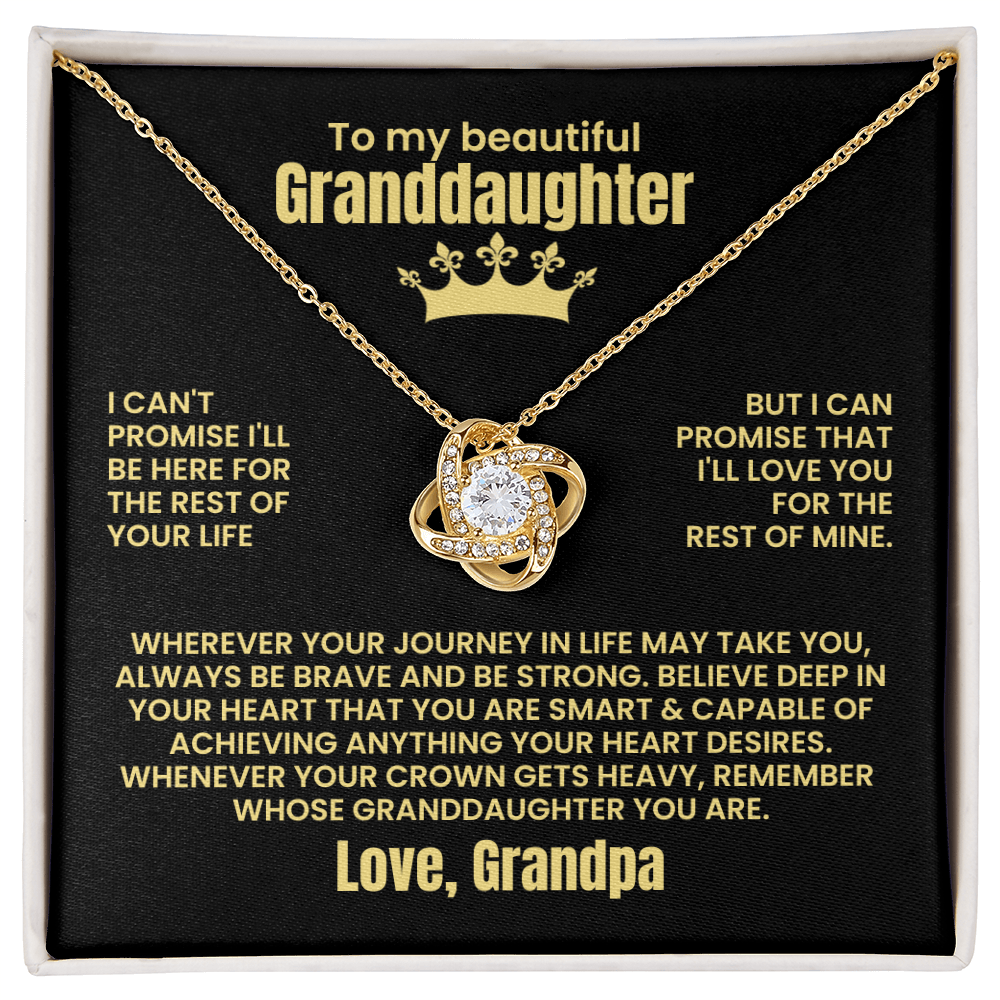 To My Beautiful Granddaughter - Love Grandpa - Love Knot Necklace