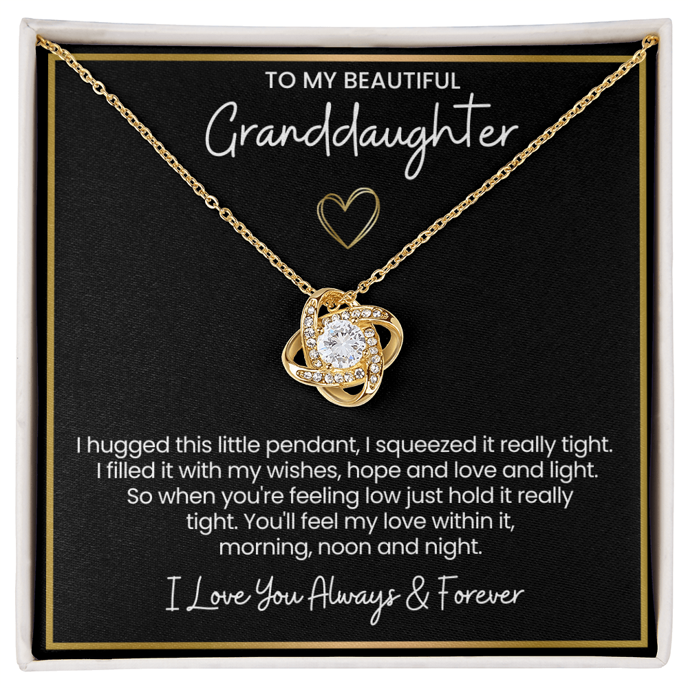 To My Granddaughter - I Love You Always & Forever - Love Knot Necklace