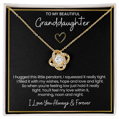 To My Granddaughter - I Love You Always & Forever - Love Knot Necklace